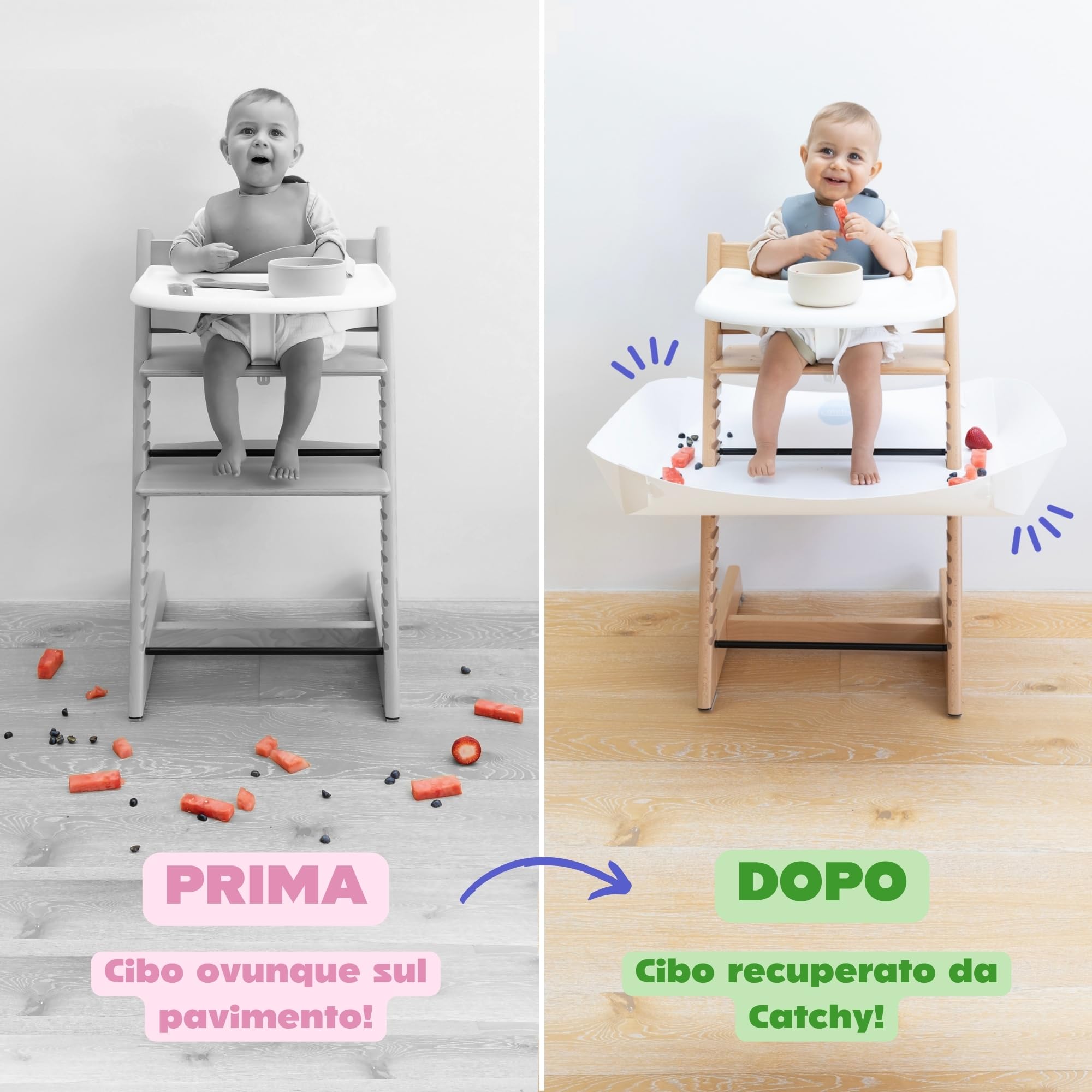 CATCHY Cattura cibo Accessorio sotto il seggiolone Compatibile Stokke Tripp Trapp