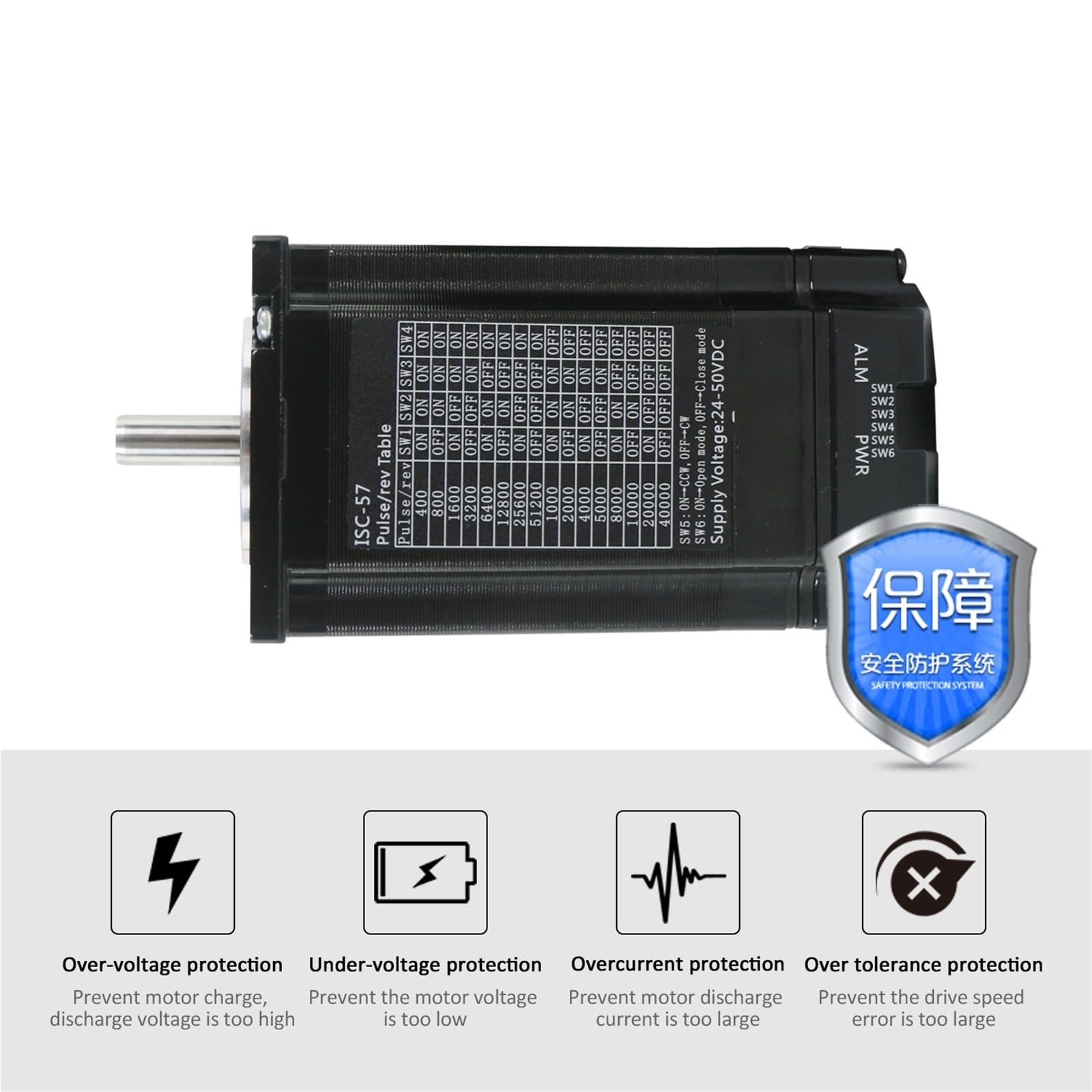 1 x elektroniczny rozrusznik krokowy, zintegrowany 36 V 3/4 A, 2 fazy, sterownik silników z otwartą pętlą Nema23 do maszyny (Nema23, 2 Nm, 8 mm, sterowanie IO)