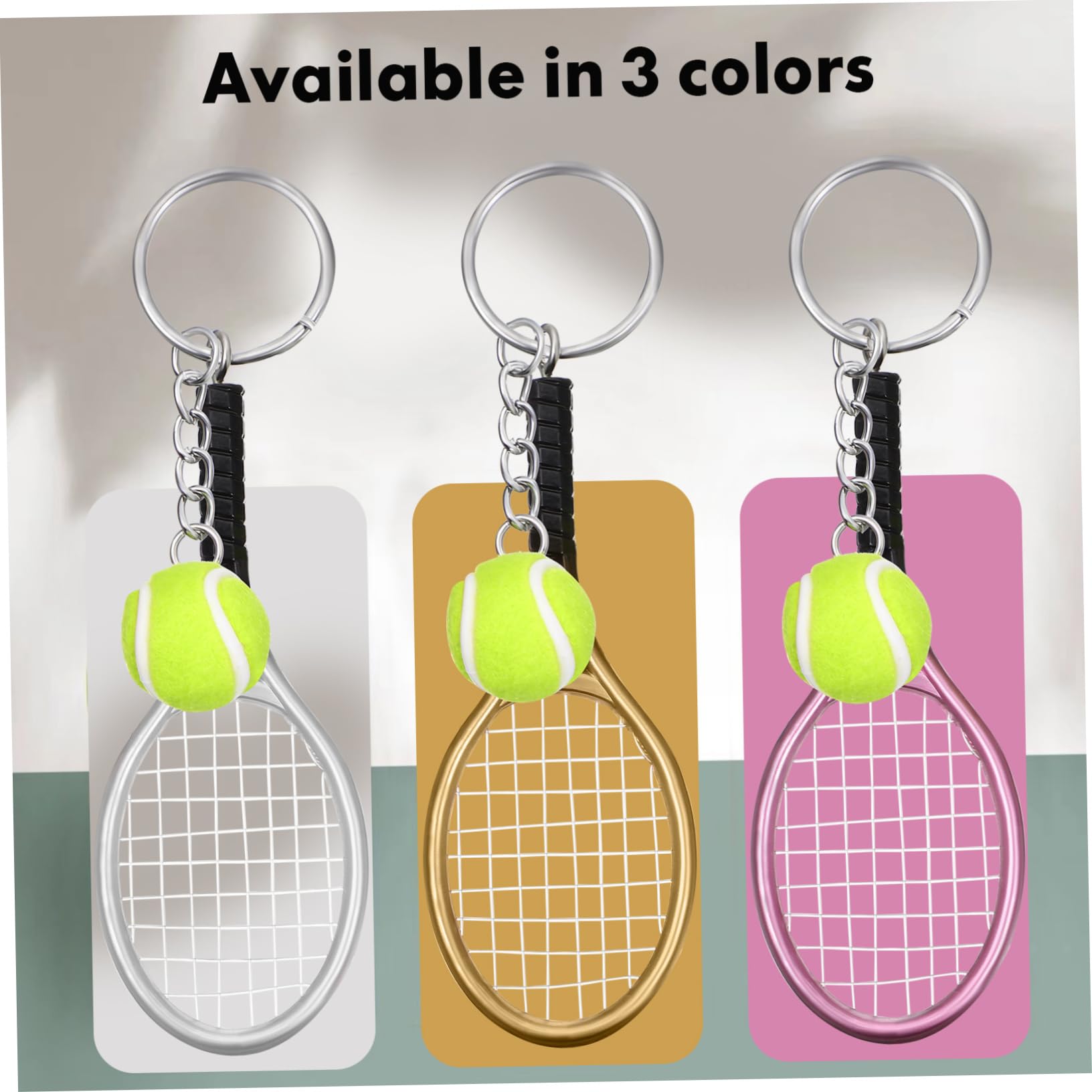 15pezzi Portachiavi Tema Tennis Con Racchetta e Pallina Creativo Per Amanti Dello Sport Accessori Per Zaini e Souvenir Decorativi