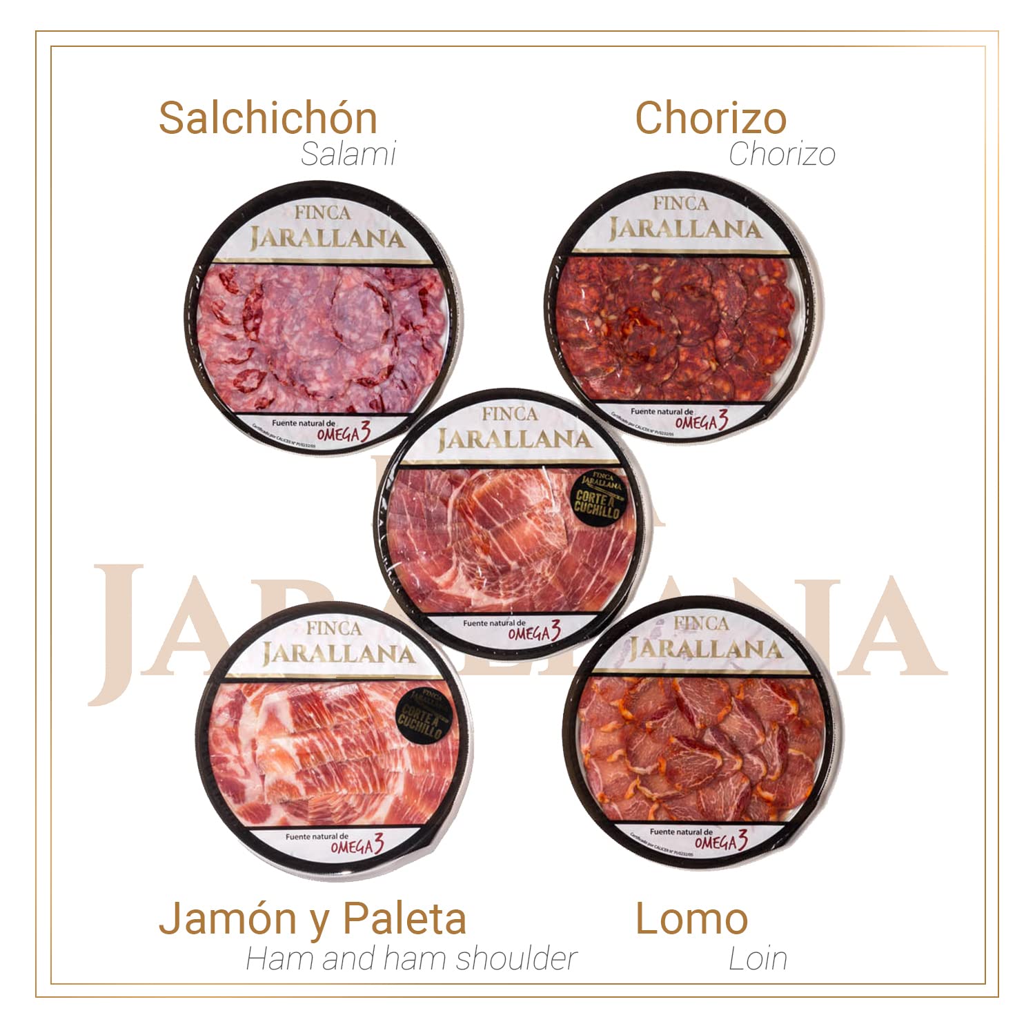 Finca Jarallana Surtido Ibérico Pack Embutidos 5 Platos 100 g Secado Natural