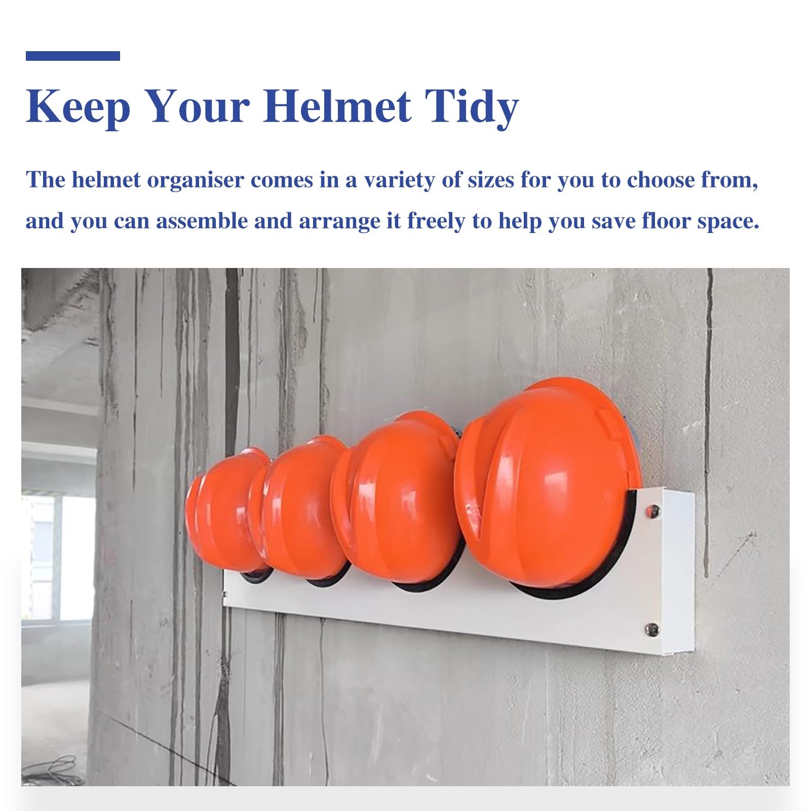Casco Obra Organizador de Cascos de Seguridad Apilable con Soporte y Perchas, Estante para Cascos de Pared para La Oficina en El Sitio De Construcción, Estante para Colgar Gorras(Hold 5 Hats)