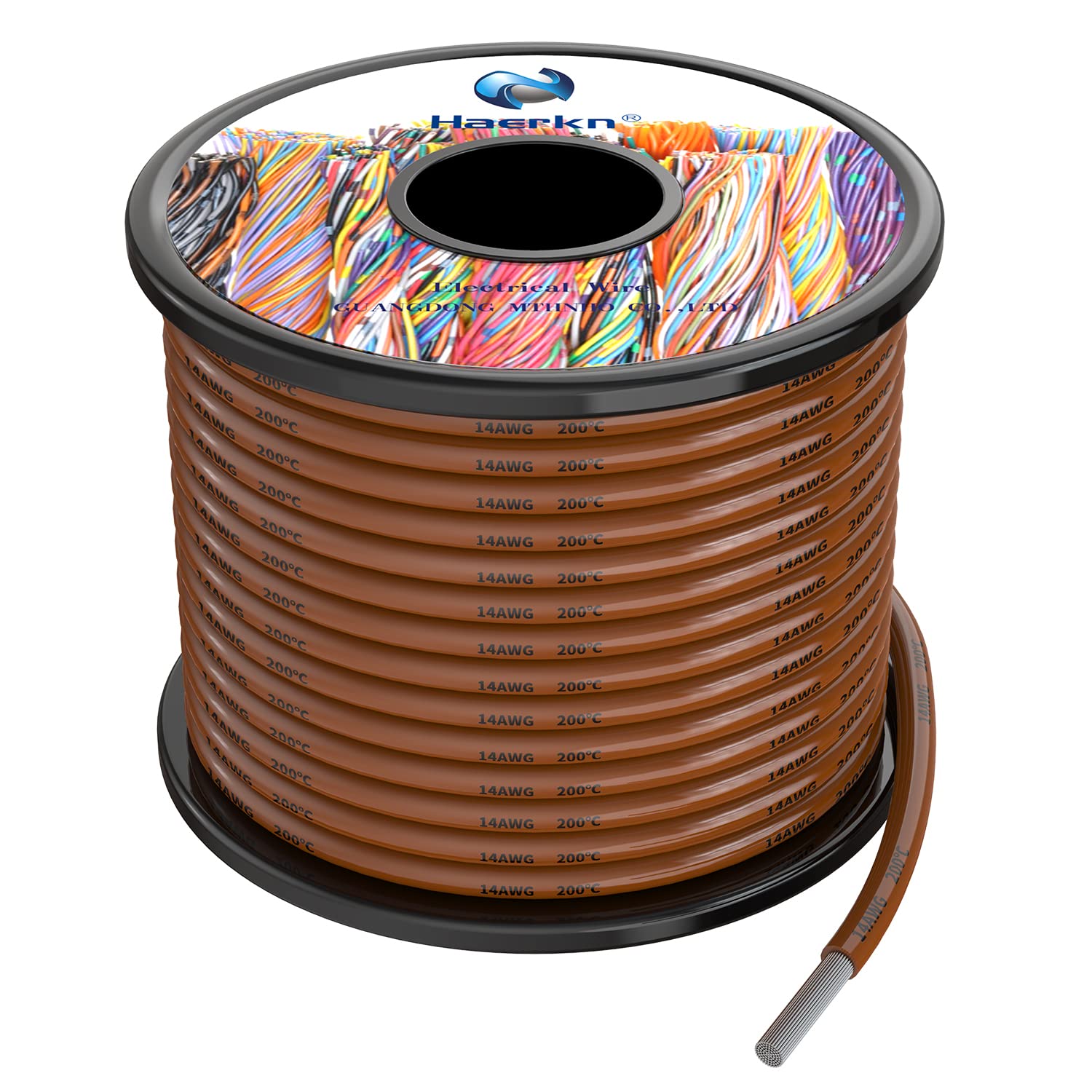 14awg Silicone Electrical Wire Cable 30ft Brown 14 Gauge Hookup Wires kit Stranded Tinned Copper Wire Flexible and Soft High Temperature Resistance