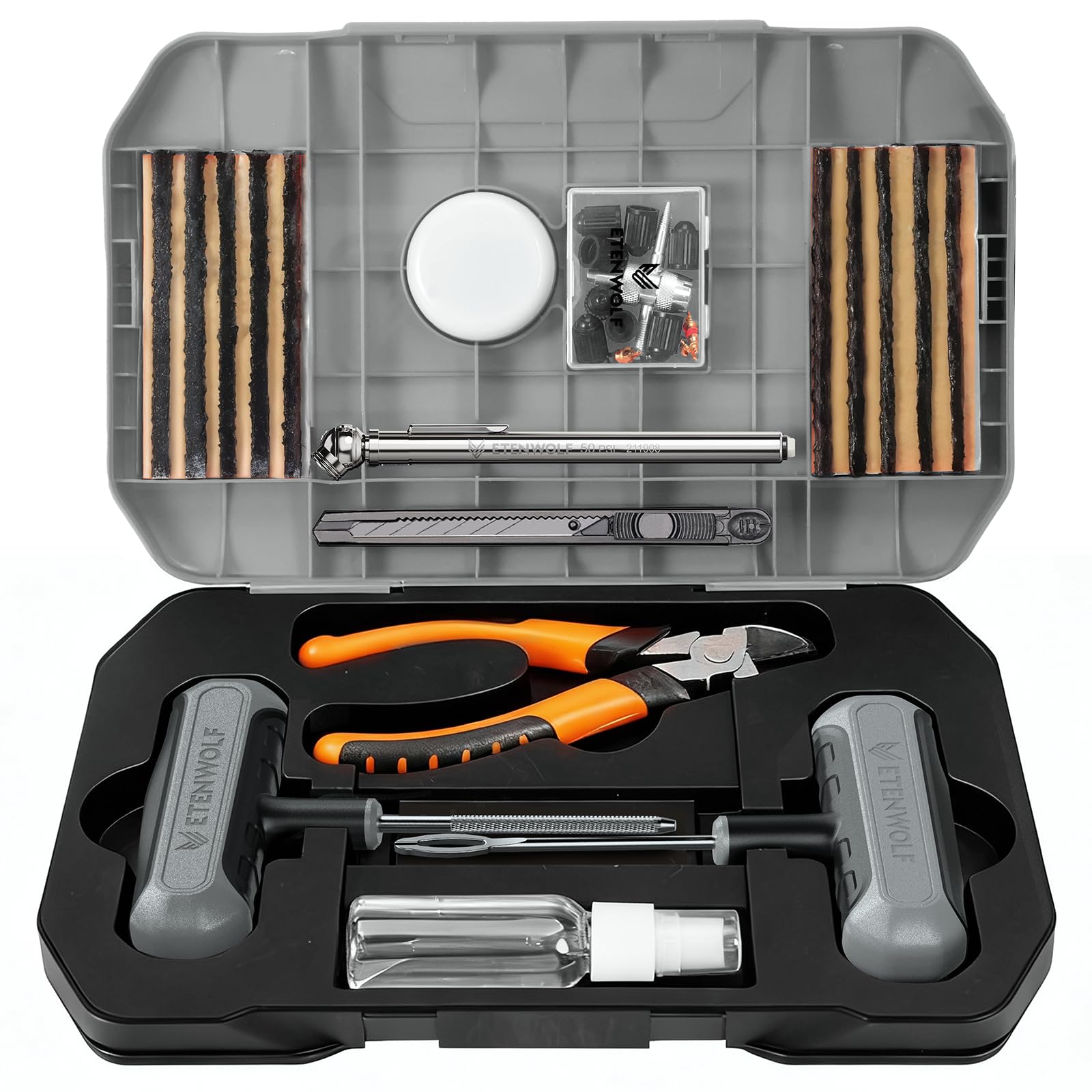 ETENWOLF Tire Repair Kit 42 Pcs Heavy Duty Tire Plug Kit to Fix Punctures Tire Repair Tool with