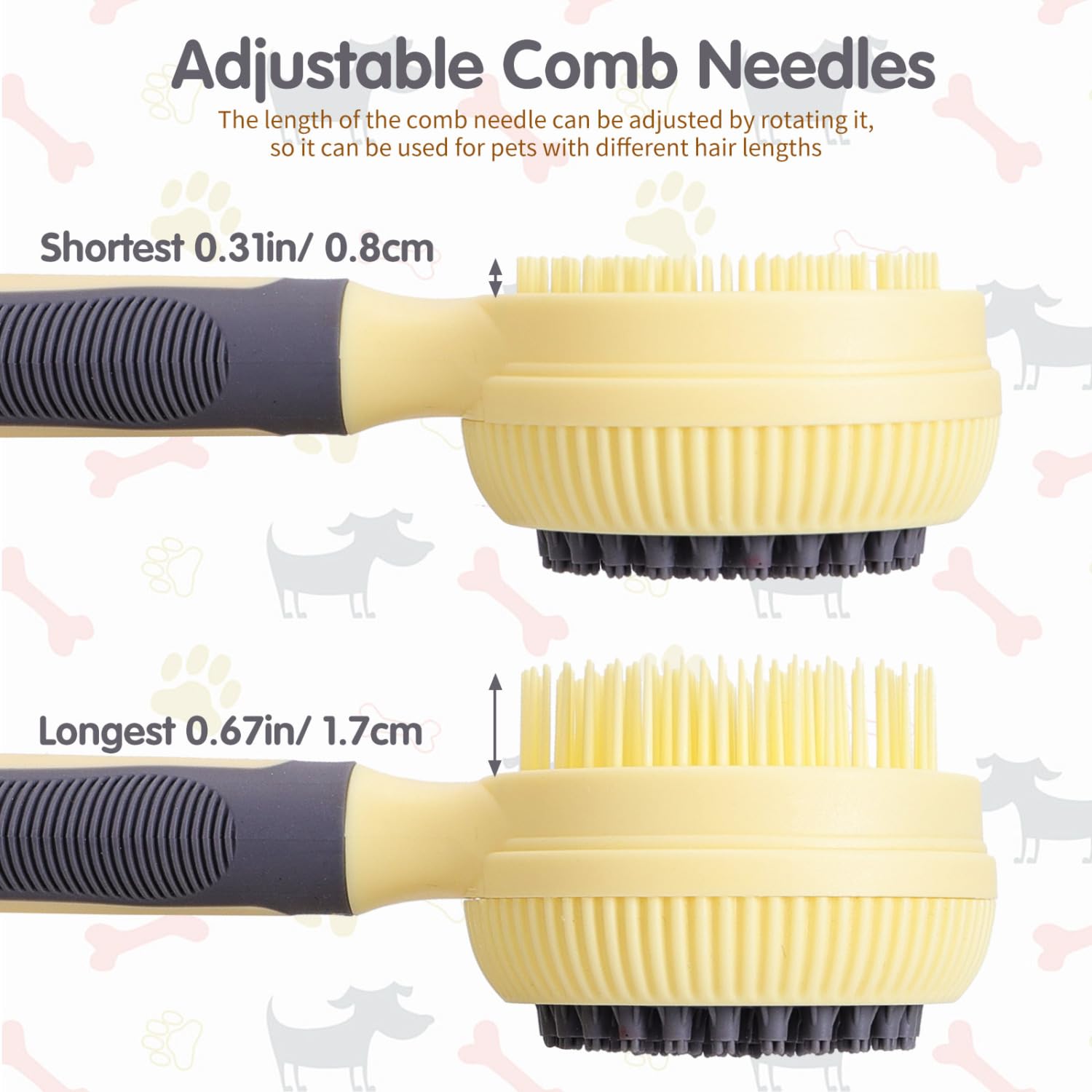 Nobleza 2 in 1 Double Sided Cat Brush, Self Cleaning Grooming Comb for Indoor Cats Kittens, Puppies and Dogs - Image 4