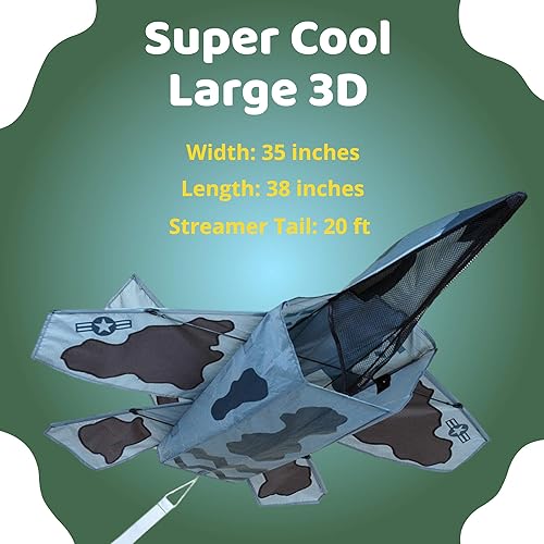 Miniatura 7 de Premier Kites Diseño 3D Jet Kite Stealth Attack  Cometa 3D fácil de montar y fácil de volar  una cometa agradable para adultos y una cometa