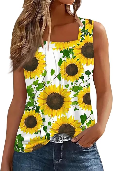 Spring Summer Plus Size Dressy Tank Tops for Women 2025 Womens Workout Floral Boho Beach Sleeveless Shirts Blouses