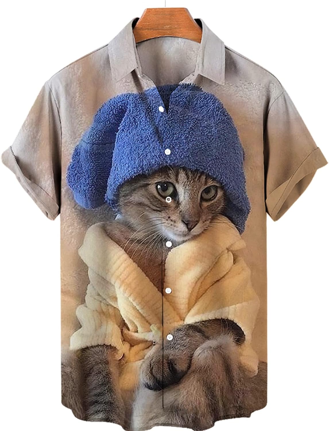 ハワイ猫のアロハシャツ｜ウサギがいる｜CUNE ONLINE STORE tシャツユニセックスアロハシャツメンズサマーカジュアル3Dプリントペット猫かわいい動物2022プラスサイズトップ半袖