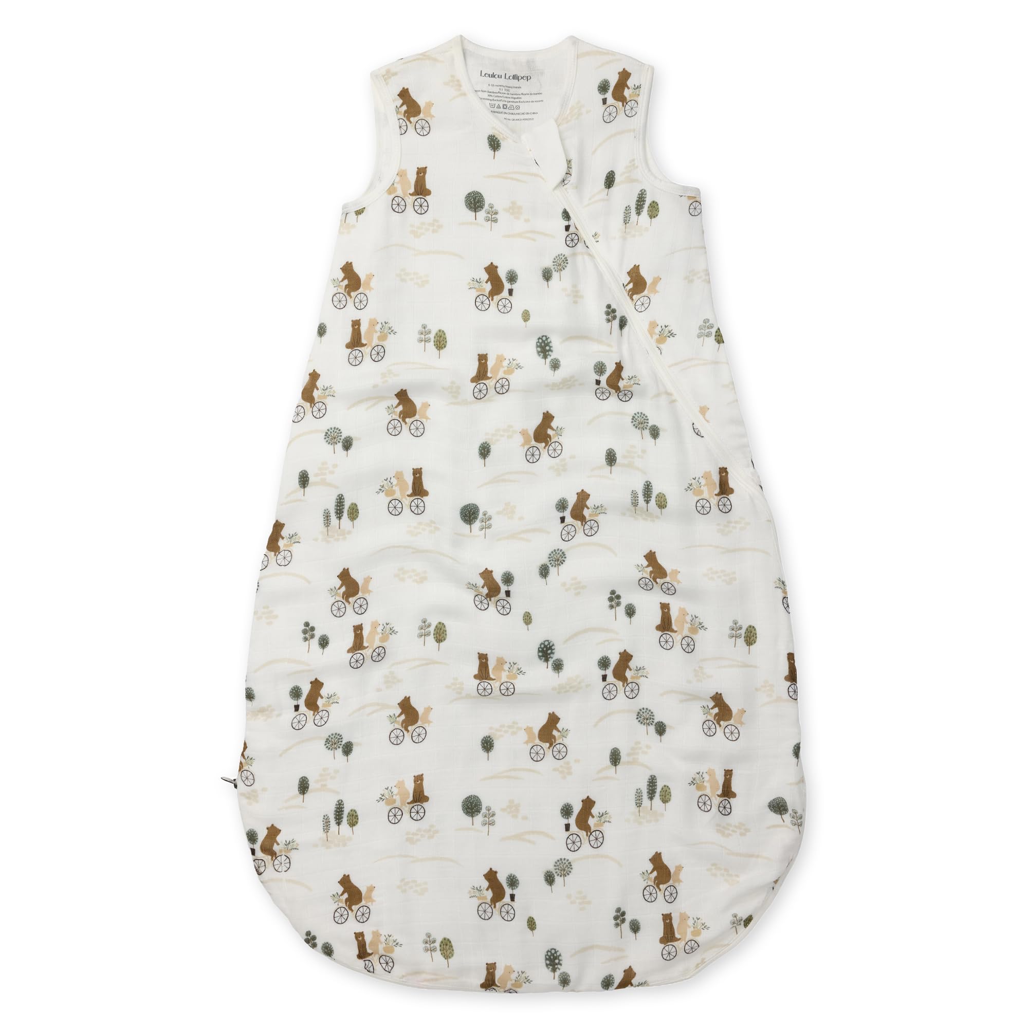 Loulou Lollipop Lightweight Muslin Wearable Baby Blanket Sleeping Bag, Unisex Infant Toddler, 0.5 TOG, 2-Way Zipper Sleepsack