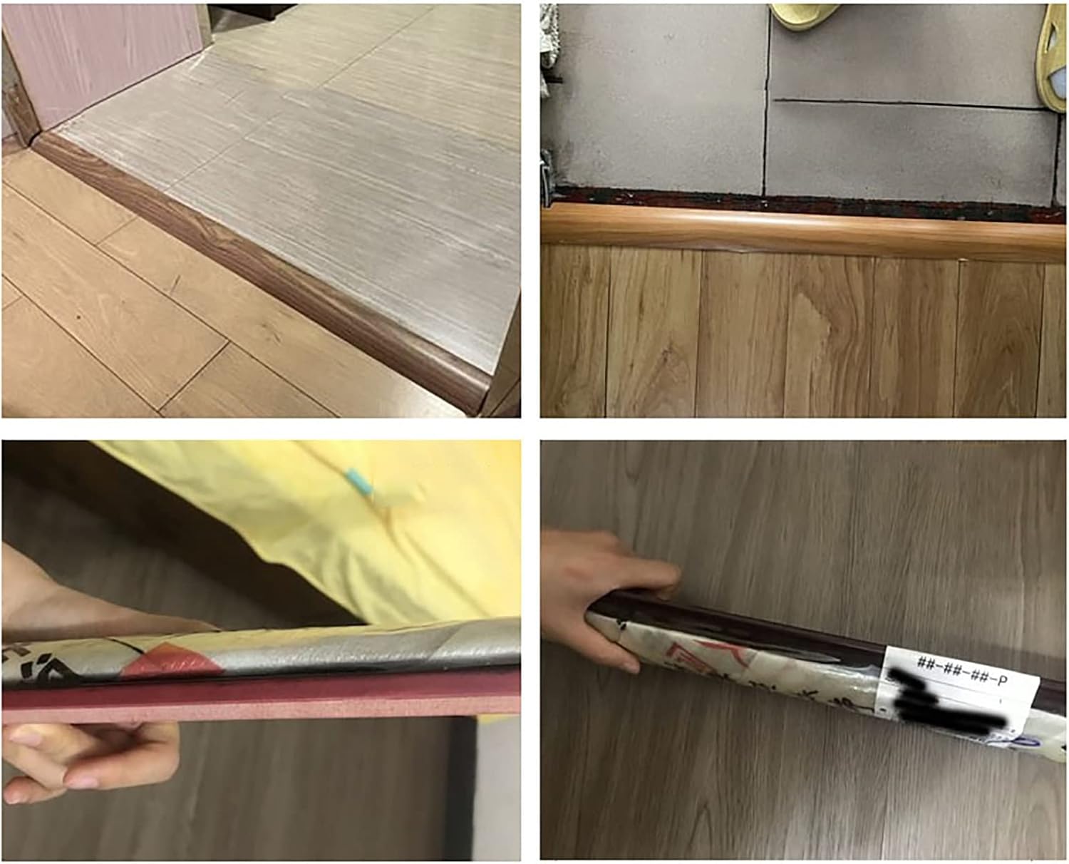 Floor Transition Strip, Self-Adhesive PVC Plastic Threshold Reducer 3/4 Inch for Vinyl Flooring, Ideal for Uneven Floors and Carpet Edge Trim Molding