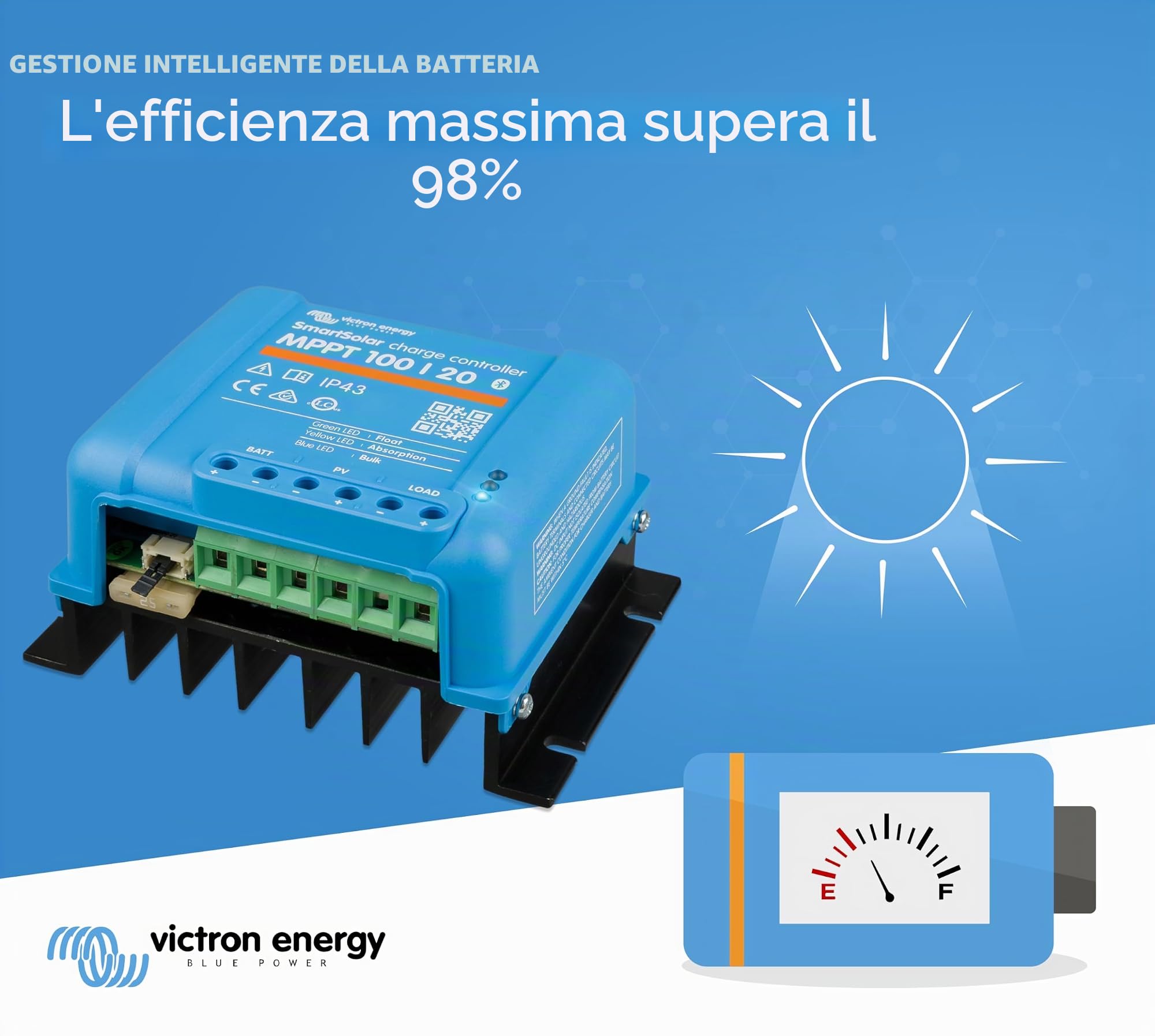 Victron Energy SmartSolar MPPT - Regolatore di carica solare 100 V, 20 Amp 12/24/48 Volt (Bluetooth)