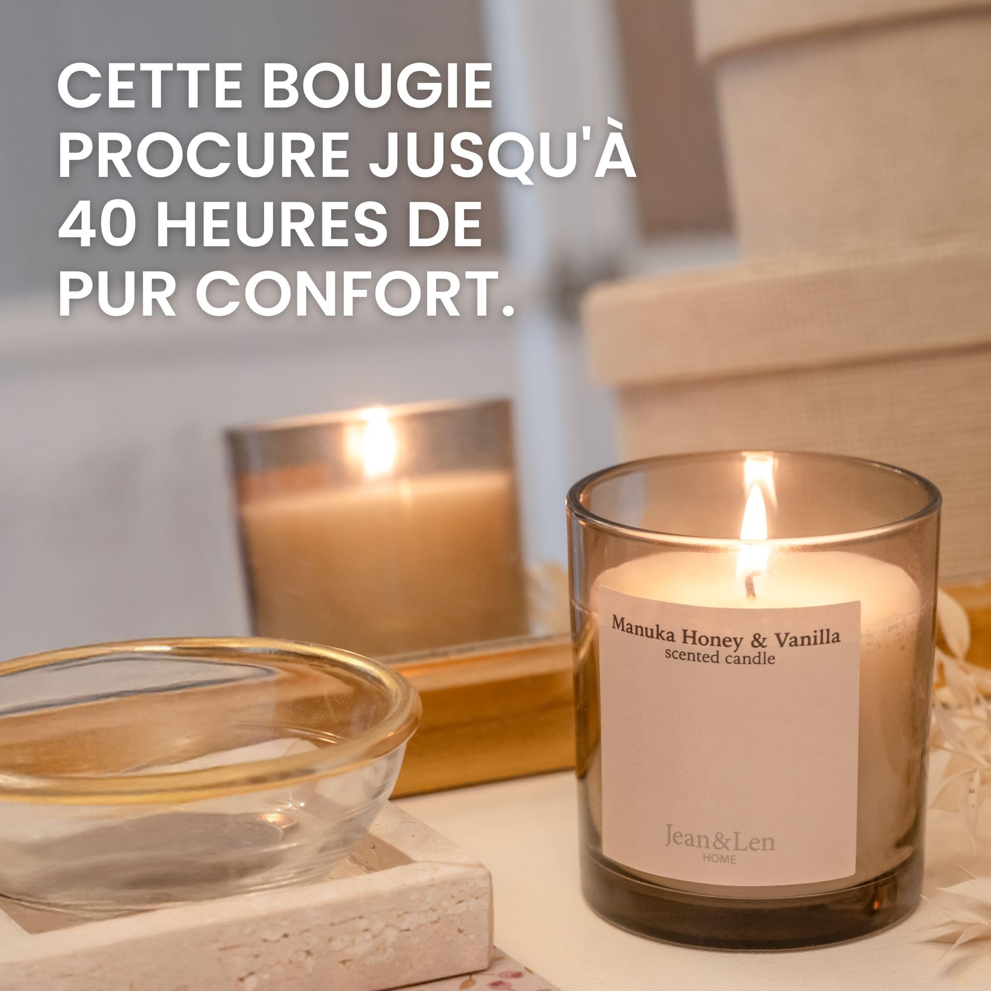 Jean & Len Bougie Miel de Manuka & Vanille 195 g