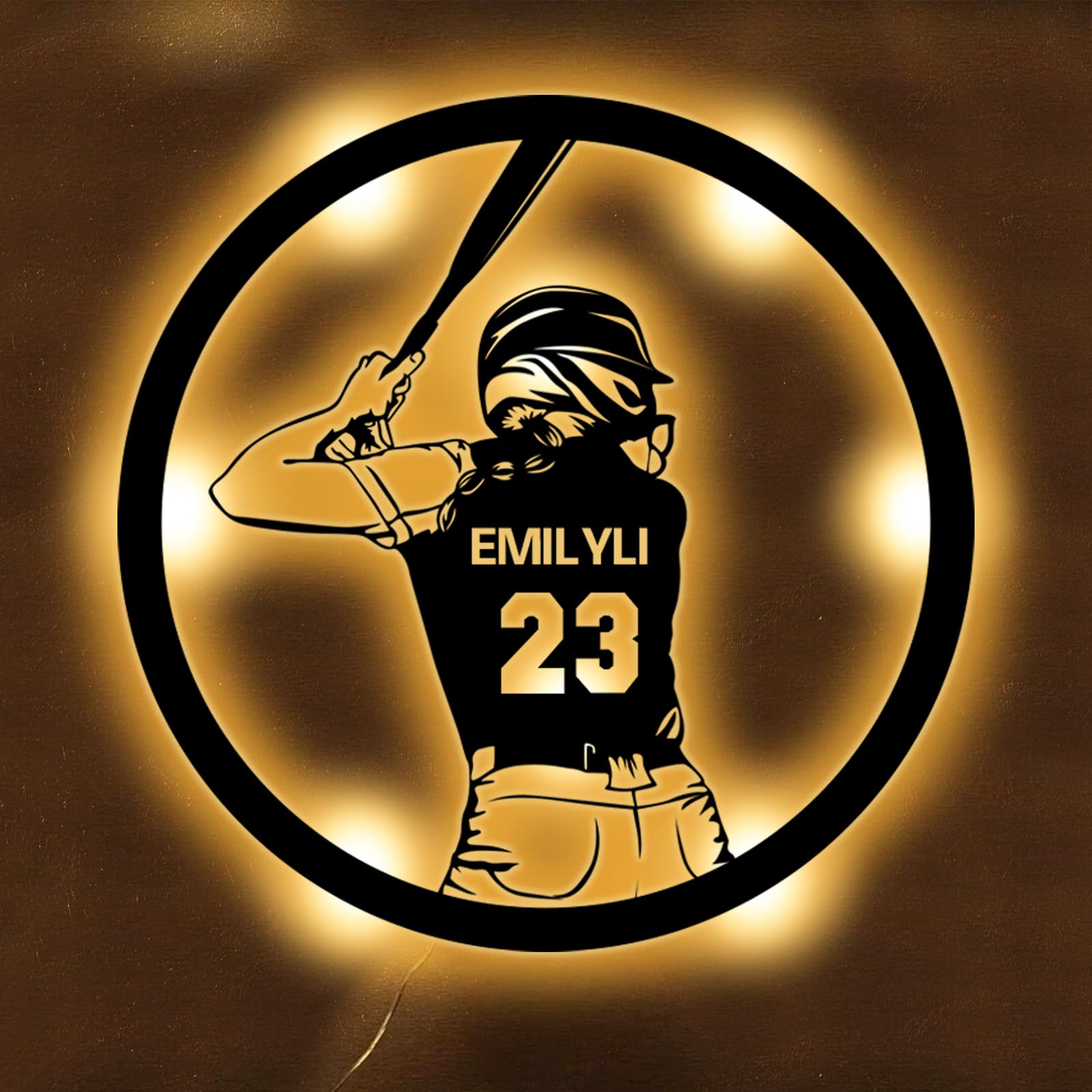 Personalized Softball Gifts for Boys Kids, Custom Softball Player Neon Signs for Wall Decor Neon Lights, Sports Neon Sign, Dimmable LED Bar Bee Neon Light USB Powered Neon Art Signs