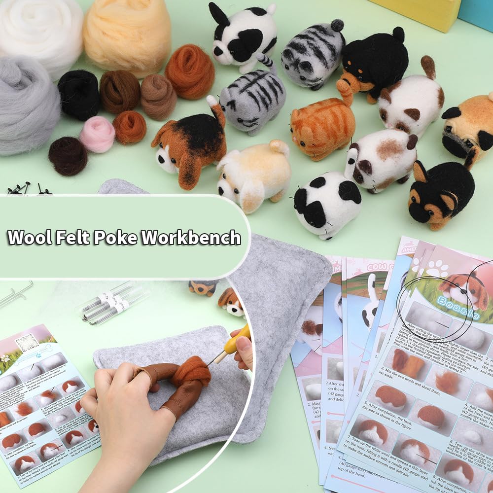 Coztie Needle Felting Pad, 2 PCS Needle Felting Mat with 2 Felt Needle, Grey Sponge Needle Felting Kit - Image 3