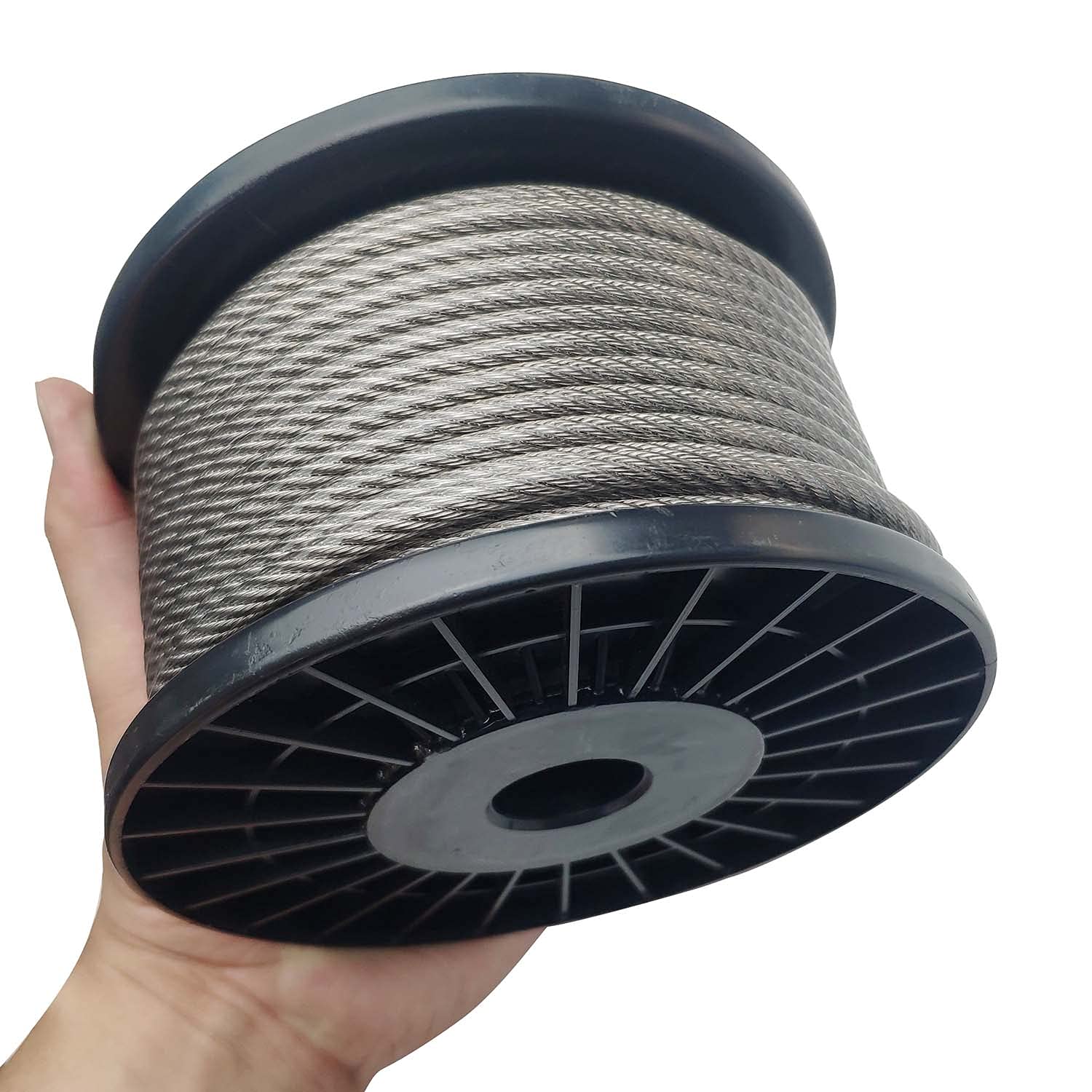 LOZOME Vinyl Coated 100 Feet 4/25 Inch (4 Mm) Cable Wire Rope 304 Stainless Steel 7x7 Standard 3/16" PVC Coating For Decking Railings Outdoor, Garden, Kitchen, Home, Art, Craft - View #4