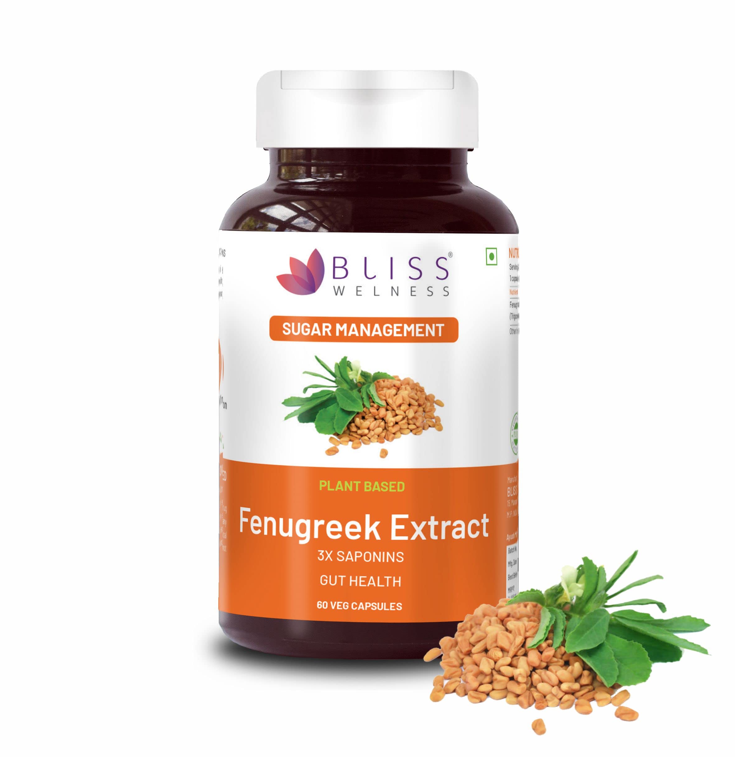 Bliss Welness Pure Fenugreek Extract with 3X Saponins 1000mg Ayurvedic Herbal Supplement - 60 Vegetarian Capsules (B09C5LTS12) Amazon Price History, Amazon Price Tracker