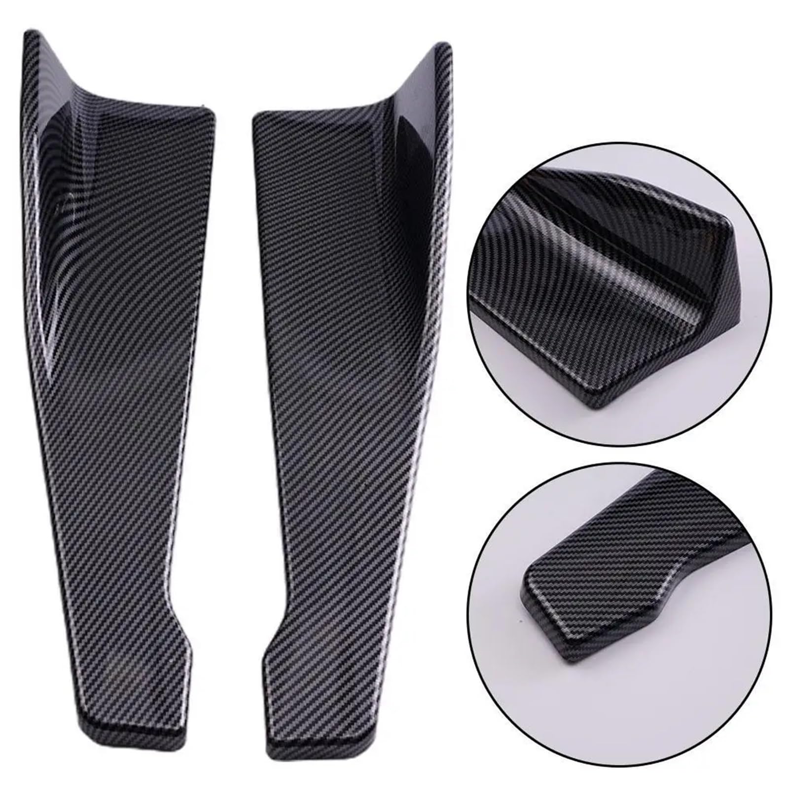 Spojlery tylne do samochodów 1 para osłon na progi samochodowe, narożniki zderzaka samochodowego ze śrubami, długość 48 cm, pasujące do Audi Spoiler samochodowy(Bright black)