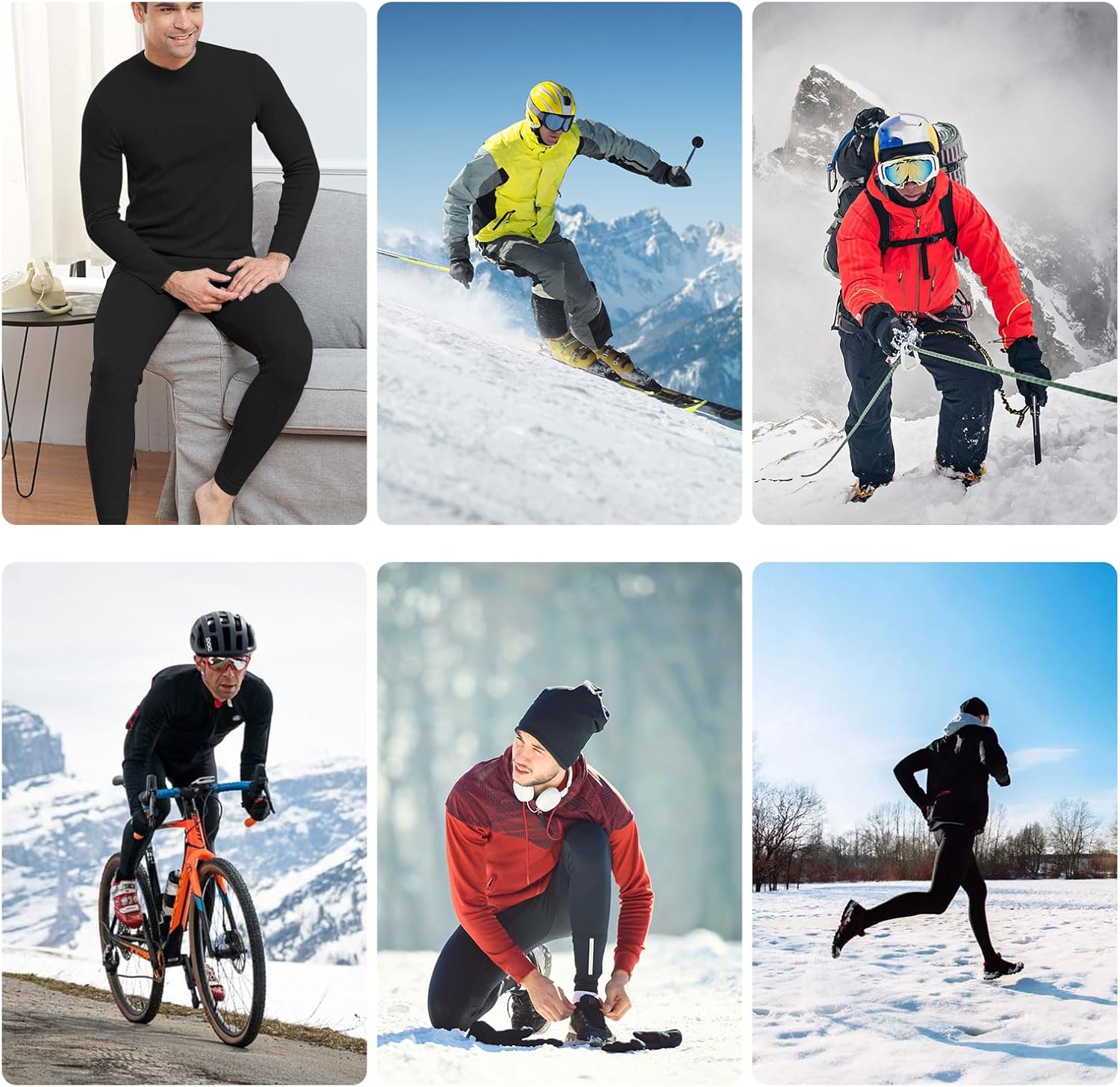 SIMIYA 2 Packs Mens Long Johns, Thermal Underwear for Men Soft Base Layer Mens Thermal Pants for Cold Weather - Image 5