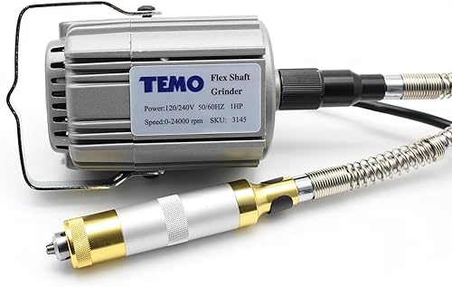 TEMO Herramienta rotativa de pulido para amoladora de alta resistencia con pedal y eje flexible, portabrocas de 532 pulgadas