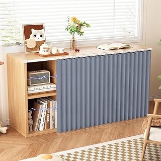 Heavy-Du Under Sink Cabinet with Magnetic Folding Door – No Drill Rail Privacy Divider for Laundry Room & Pantry, 31.5" W x 27.6" L, Blue Design