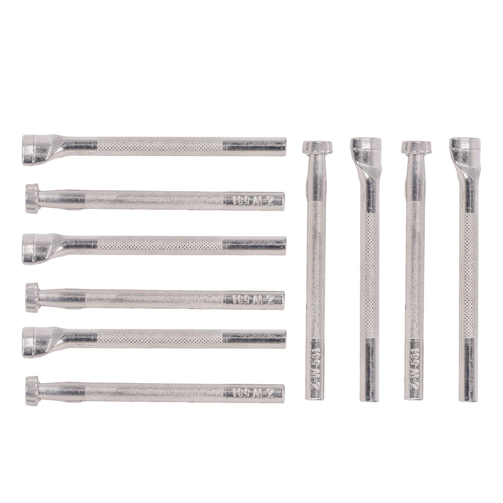 10Pcs Leather Stamping Tools Set, 2 Size Arch Four Petal Sunflower Patterns, DIY Leather Print Punch with Slip Handle, Hardness Alloy Steel Material