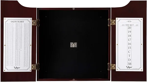 Viper Hudson Sisal/Bristle Steel Tip Dartboard Cabinet, Mahogany Finish