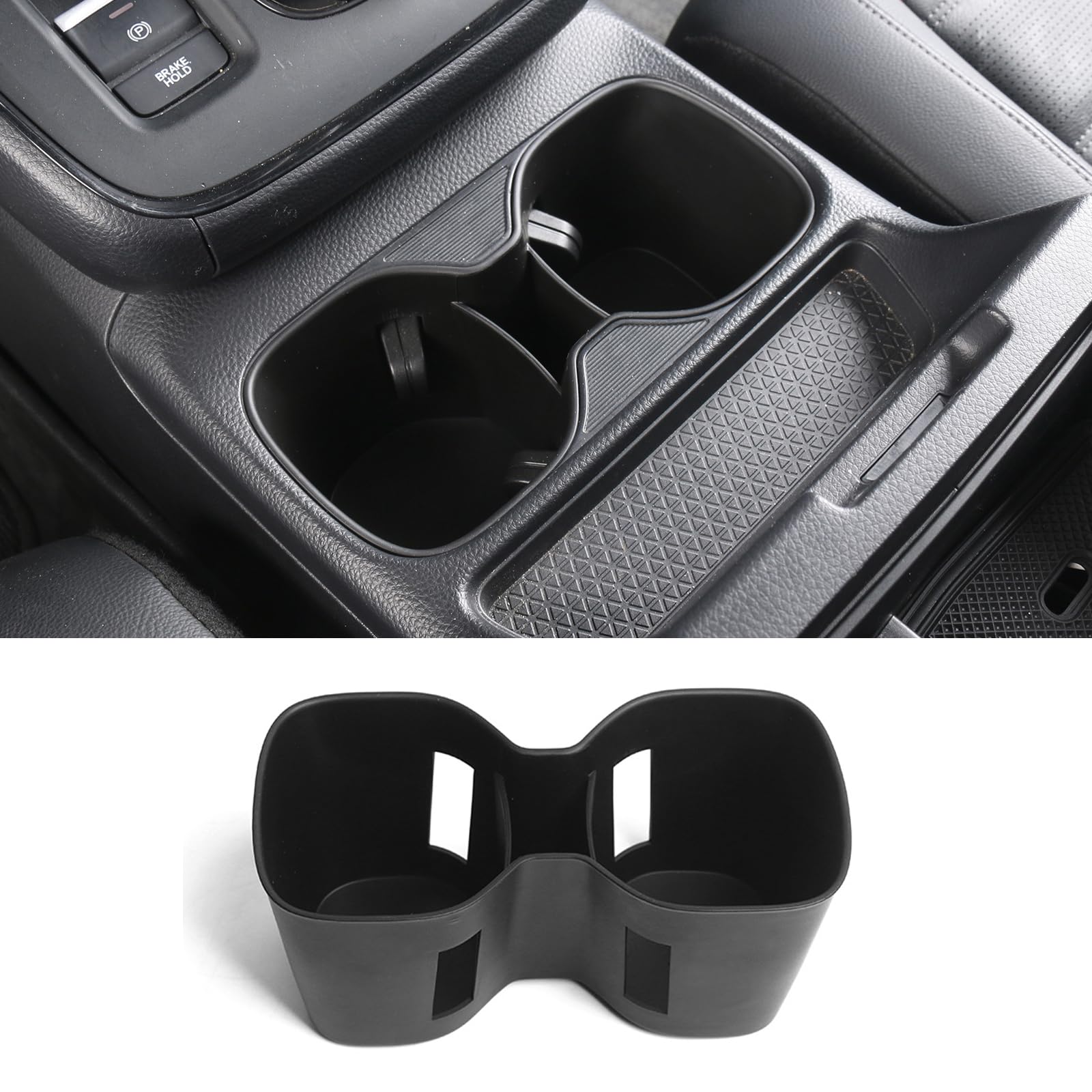Compatible with Honda CRV 2023 2024 2025 2026 Hybrid (Include HEV) Center Console Cup Holder，Cup Holder Accessories TPE Material Black