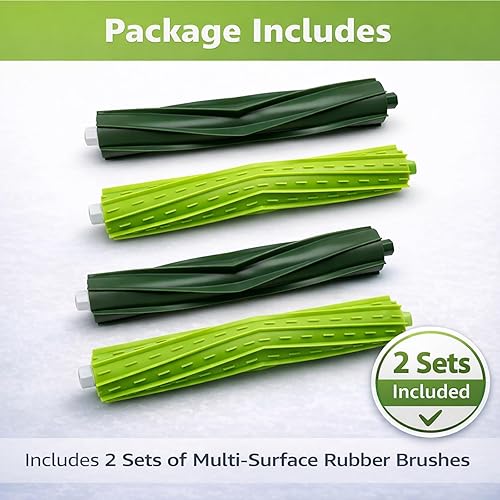 Miniatura 7 de Paquete de 4 cepillos de goma de repuesto para iRobot Roomba e, i y j Series, compatibles con e5 e6 e7, i1 i2 i3 i4 i6 i7 i8, j6 j7 j8 Plus, Combo