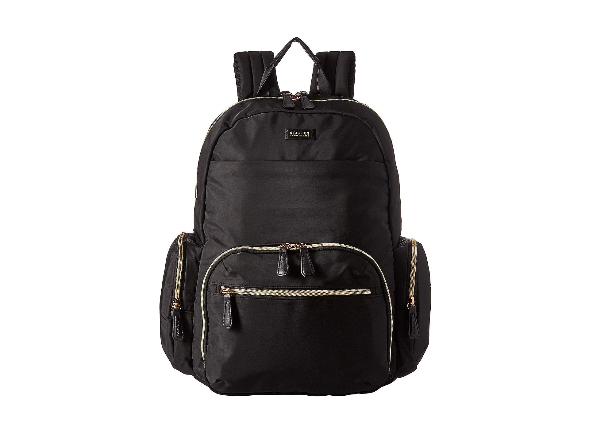 Kenneth Cole REACTION Women's Sophie Backpack Silky Nylon Laptop & Tablet RFID Bookbag, Black, One Size 2