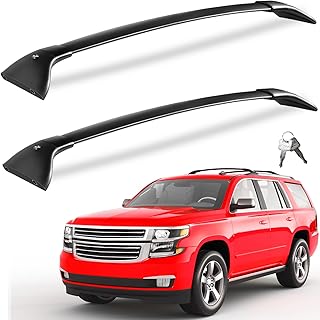 KINGGERI Lockable 220lbs Roof Rack Cross Bars Compatible with 2015-2020 Chevy Tahoe & Chevrolet Suburban, GMC Yukon & Yukon XL, Cadillac Escalade & Escalade ESV, Heavy Duty Aluminum Roof Rails