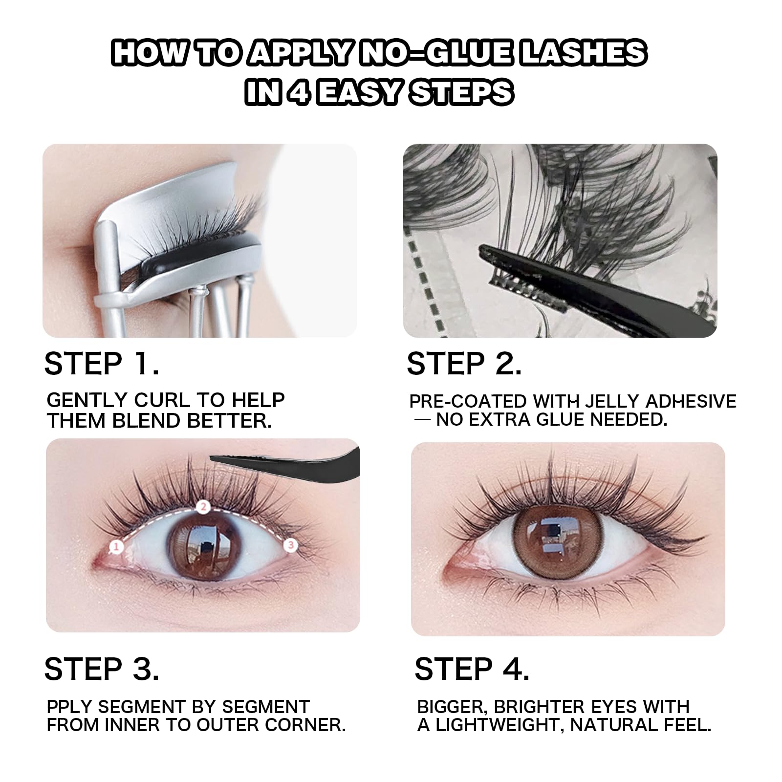 Cofier Wispy Lash Clusters Kit, 80-Piece DIY Individual Eyelashes