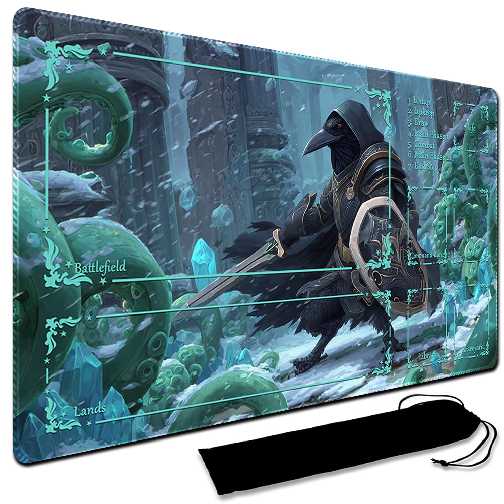 MTG Playmat,With Waterproof Storage black Bag Szie 60 x 35CM , With Zone MTG playmat Stitched Edges Game Play Mat Trading Card Game Playmats TCG Game Mat (With Zone,10) โ image 1