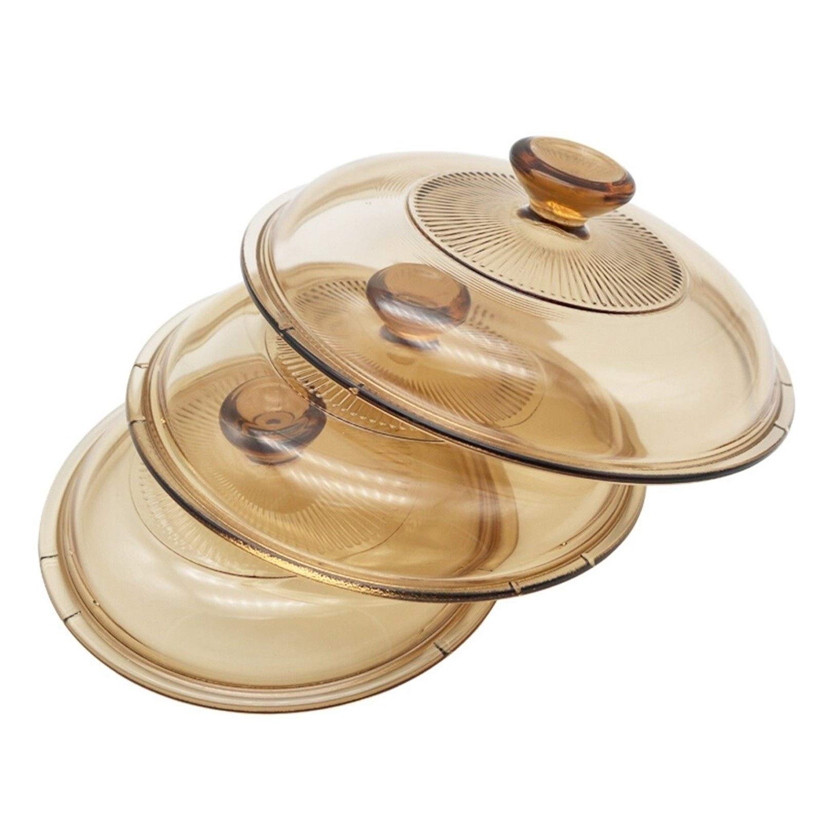 Tapas para sartenes 7,3 "/ 8,5" Tapa Transparente de Pyrex de Vidrio Cubierta de Metal con Tapa Tapa Tapa Brown por Cuencos y ollas Tapa Universal para Ollas (Size : 21.5cm)