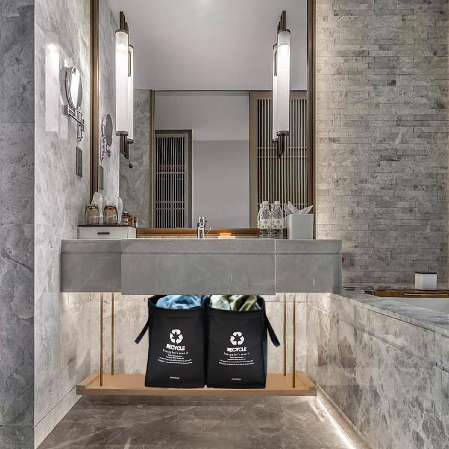 Recycle Bins for Kitchen,Ultra-Large Capacity Recycle Waste Bin Bags for Kitchen Home Trash Sorting Bins Organizer Baskets,29 Gal Series(4pcs)