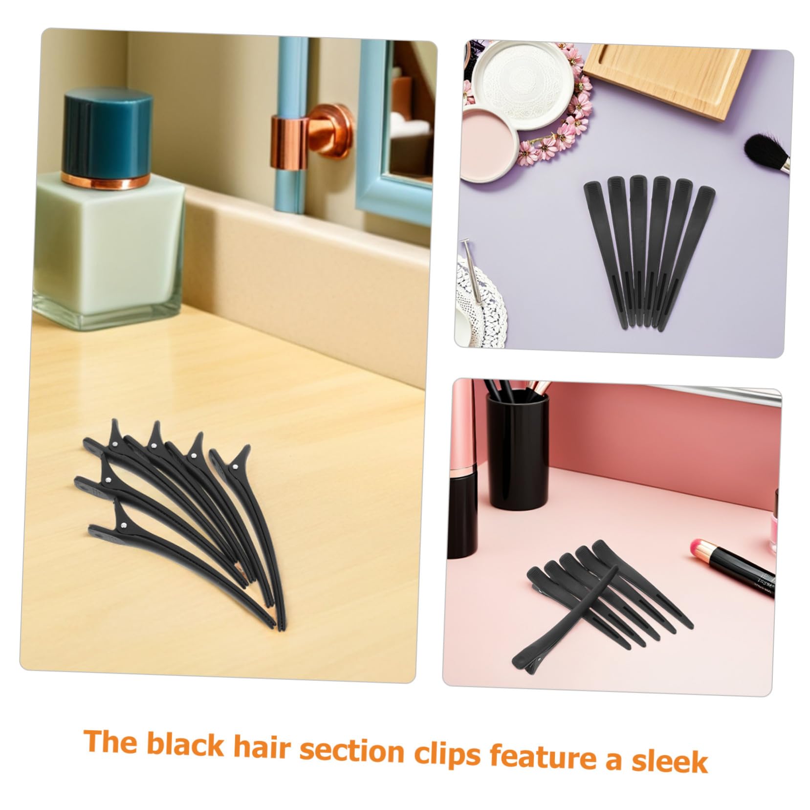 20 Pezzi Mollette Capelli Donna Becco d Anatra Nere Fermagli Parrucchiere senza Piega per Styling Colorazione e Piega Clip Sezione Capelli Professionali per Salone e Uso Domestico