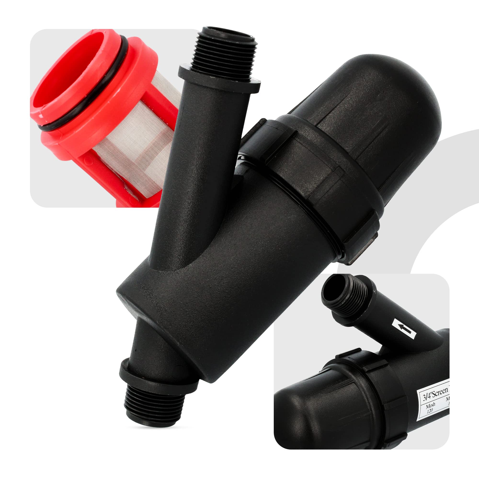Filtr siatkowy Filtr nawadniający 120 MESH 3/4" AG Filtr wodny Siatka do kropielnicy System nawadniania ogrodów Sprężynowy system zraszający Filtr do pompy wodnej Hydrofor Zapobiega zanieczyszczeniom