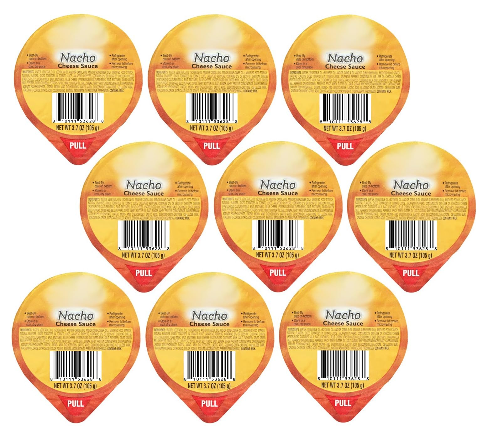 DASHER'S SPICE & BEANS Nacho Cheese Sauce Dipping Cup 3.7 oz. | Microwavable | 10 Count
