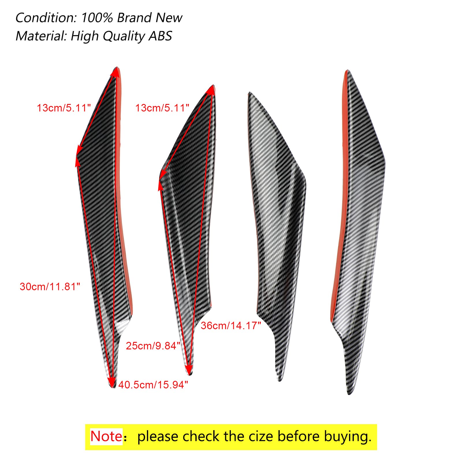 6 Stücke Universal Auto Spoiler Canards Kit Carbon Produktbild-Vorschau 5