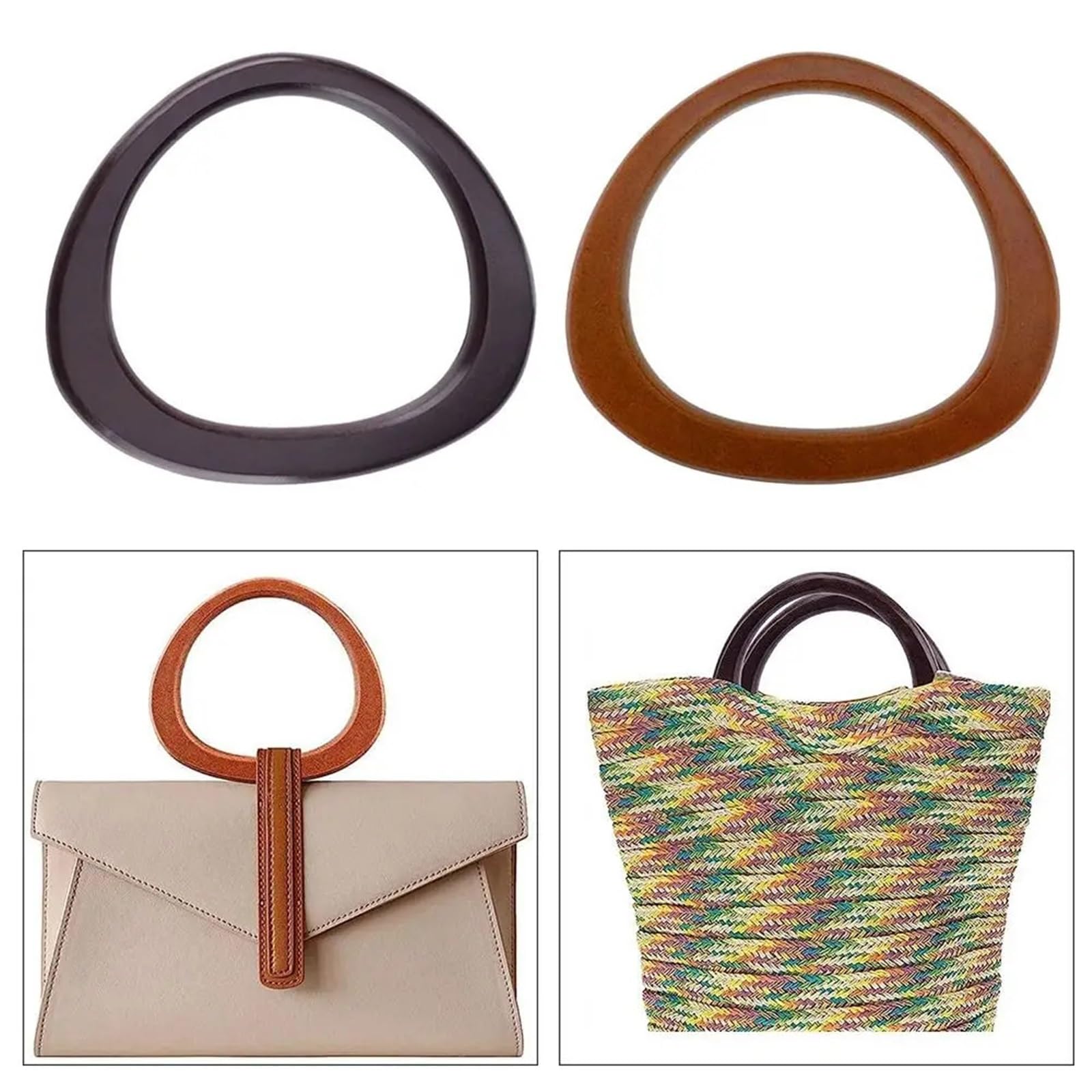 Bolsa de madera con asa 4 piezas Para Bolsos | Asas for bolso Asa for bolso Asas for bolso Correa for bolso de hombro(Yellow)