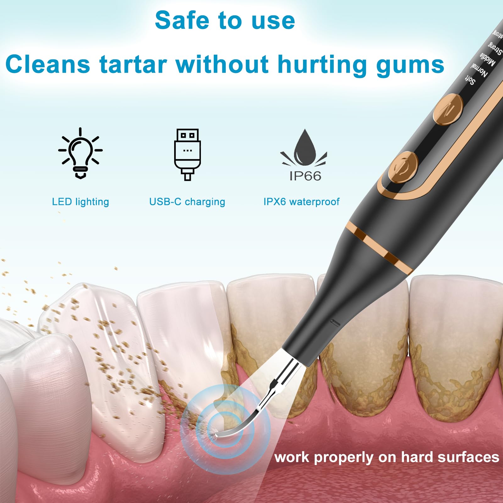 Kit di Pulizia dei Denti per Animali Domestici, Kit per la Rimozione Della Placca Dentale, 5 Modalità di Pulizia, Kit di Rimozione Della Placca per Denti per Tartaro e Macchie,USB-C ricaricabile