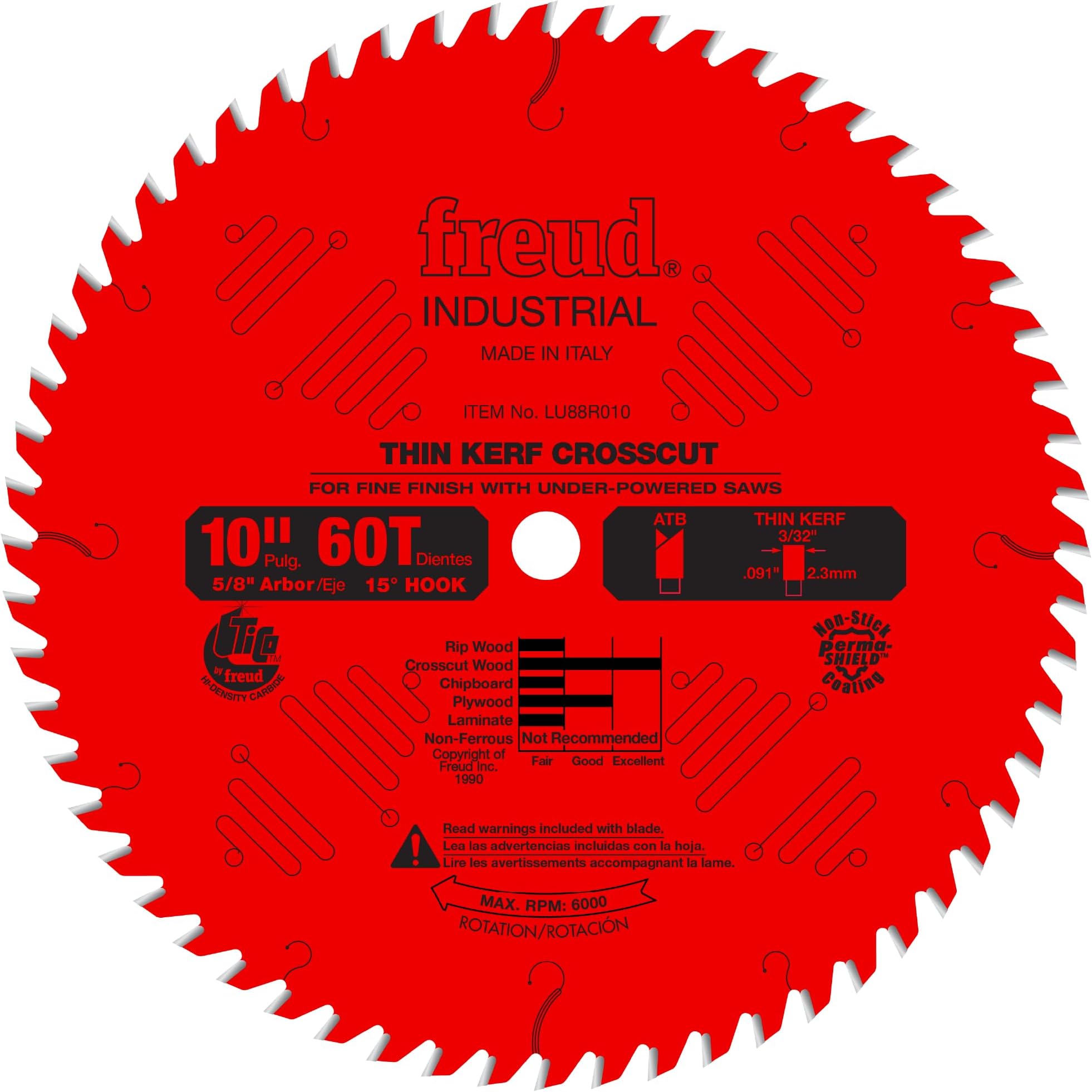 LU88R010: 10" Thin Kerf Fine Finish Crosscut Blade