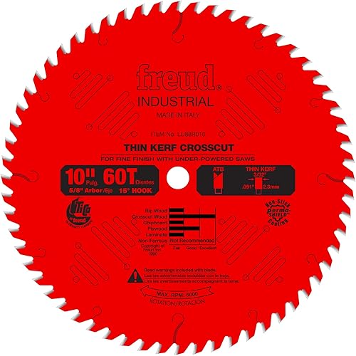 Freud LU88R010: 10" Thin Kerf Fine Finish Crosscut Blade