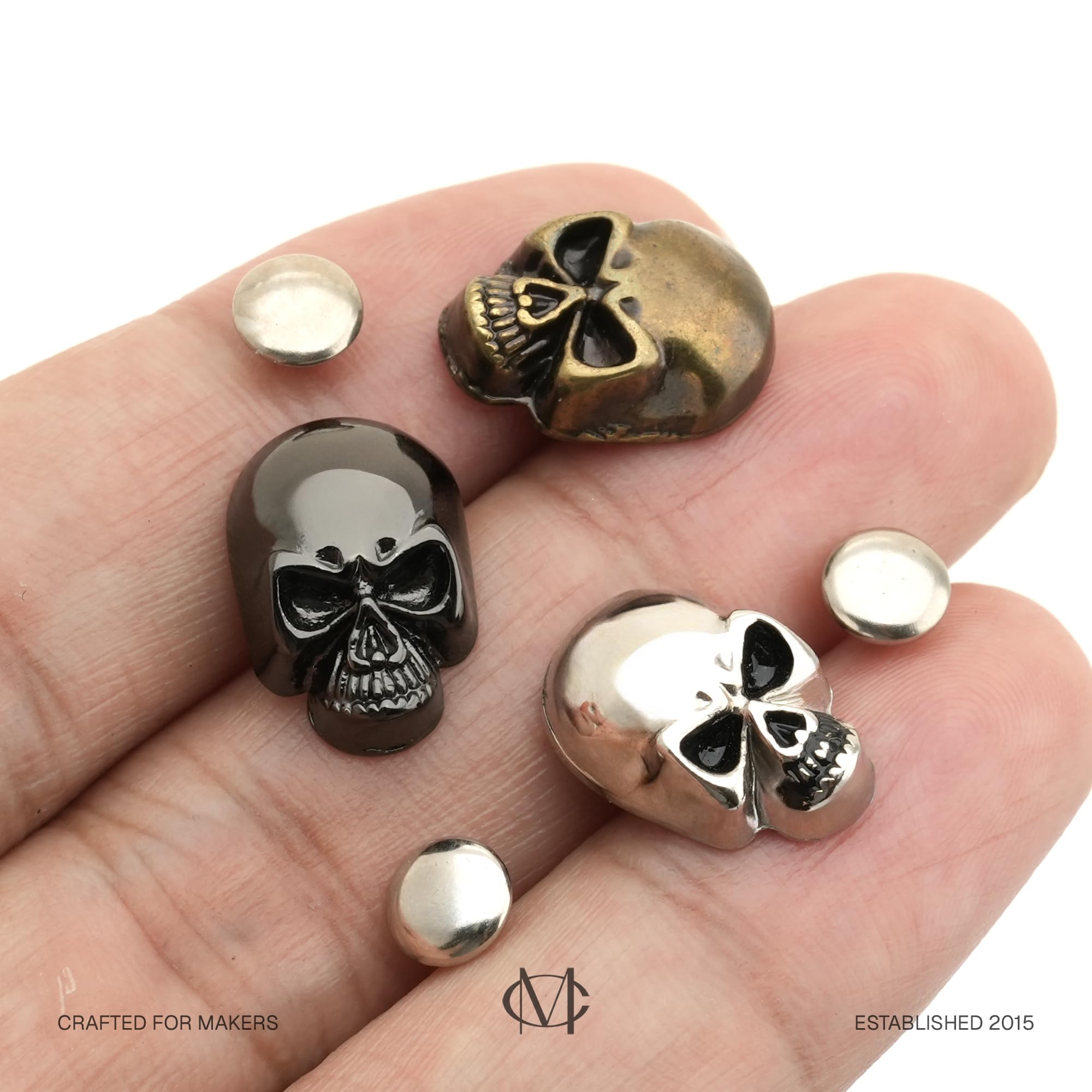 Amazon.com: CRAFTMEMORE Skull Rivets Metal Ghost Skull Rapid Rivet