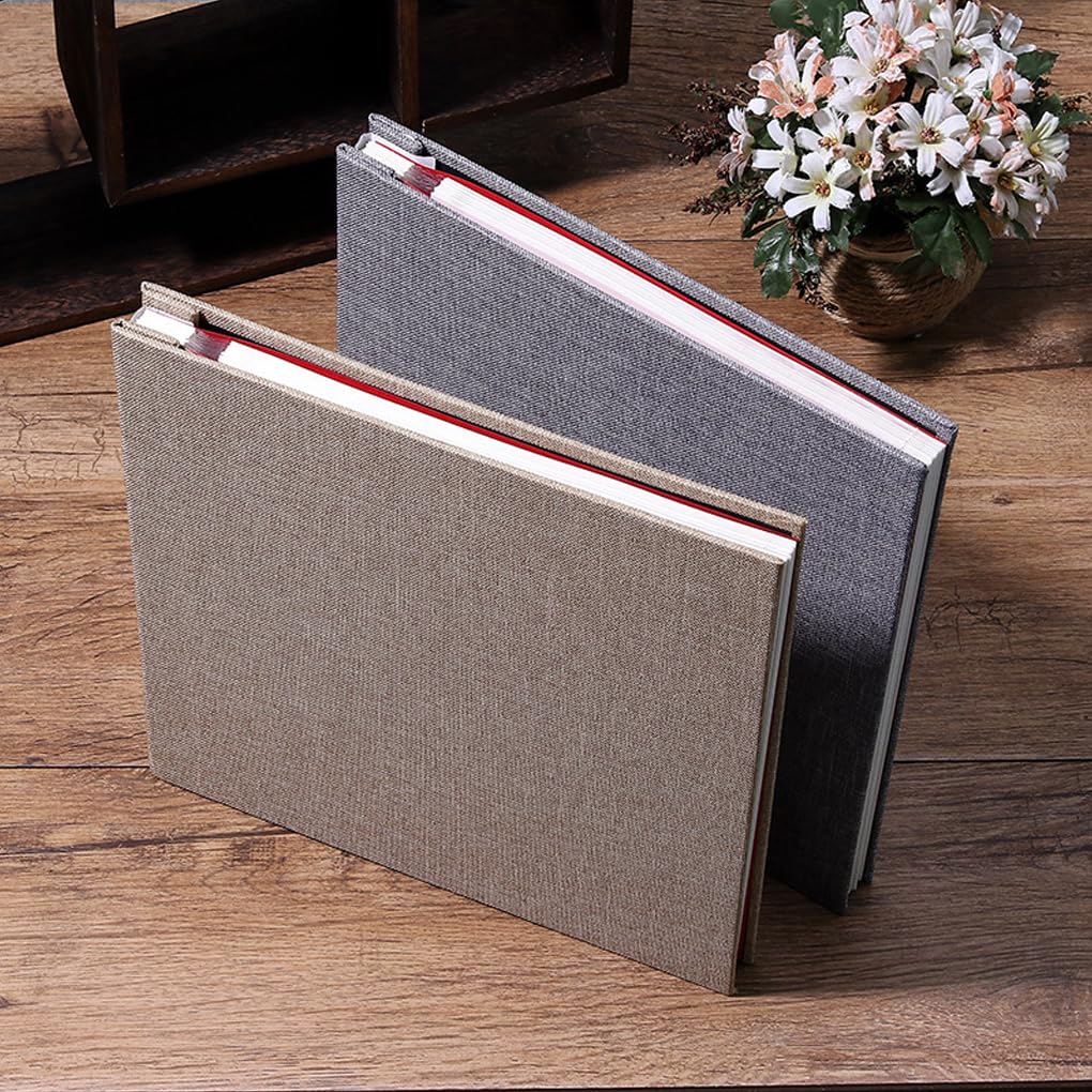 40 cm lniany album fotograficzny DIY zdjęcia ślubne książki 20 stron samoprzylepne zdjęcia scrapbooking książka pamięciowa kochanek szara/biała strona