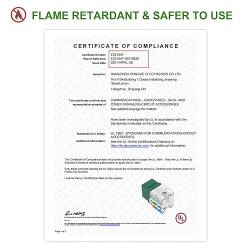 Miniatura 2 de VCELINK RJ45 Cat6 Keystone Jacks Slim Profile UL Listed 10-Pack, 90 grados Ethernet Punch Down Keystone Jack Adapter en verde