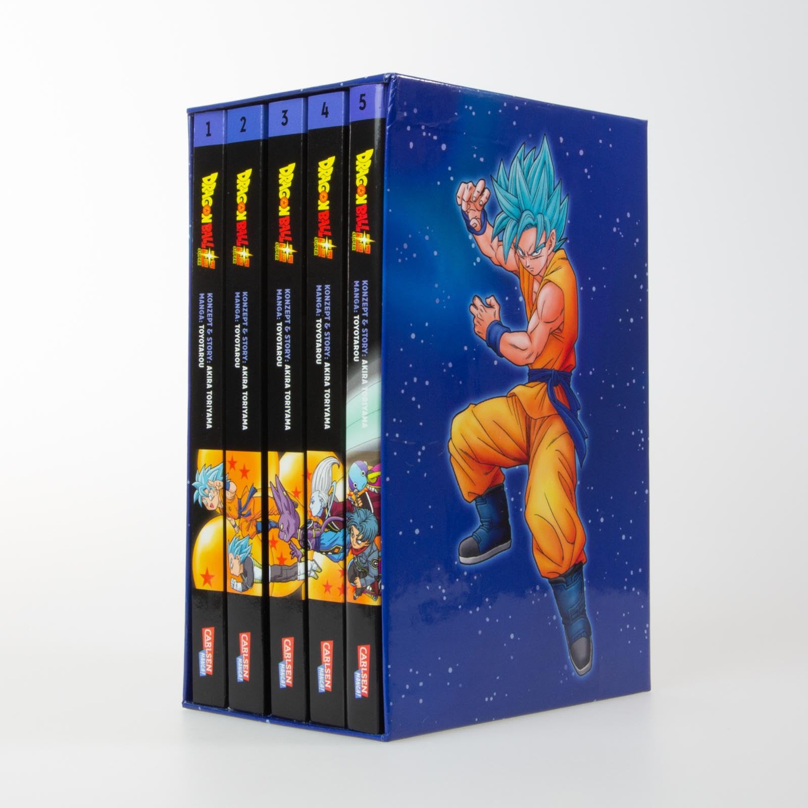 Dragon Ball Super Bände 1-5 im Sammelschuber mit Extra: Die Fortsetzung der Action-Manga-Serie ab 10 Jahren über epische Schlachten und kosmische Abenteuer