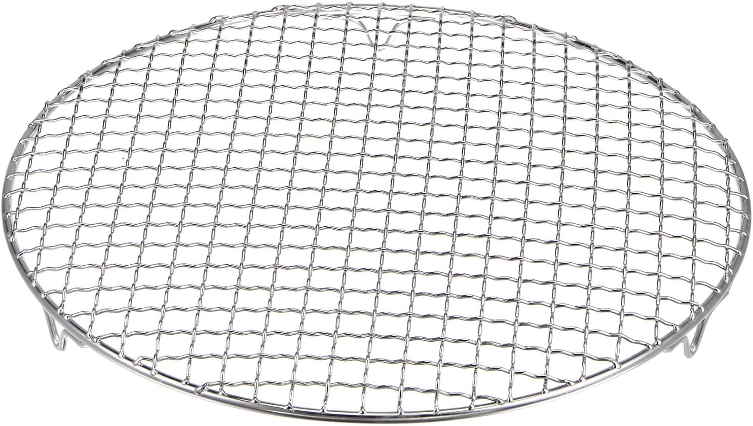 HARFINGTON Round Cooking Rack 12-inch 201 Stainless Steel Cross Wire Barbecue Grill Net with 20mm Legs for Cooking Baking Steaming BBQ