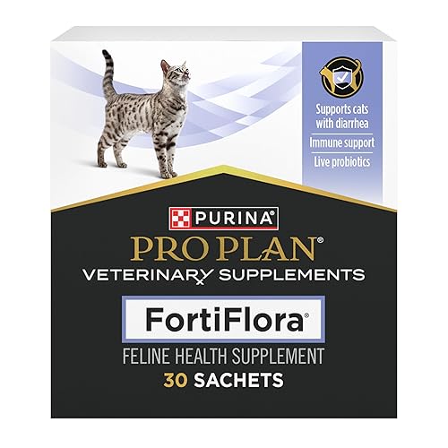 Purina Pro Plan Veterinary Supplements FortiFlora Cat Probiotic Supplement for Cats with Diarrhea - 30 ct. Box - Cat Supplement - 30 Count (Pack of 1)