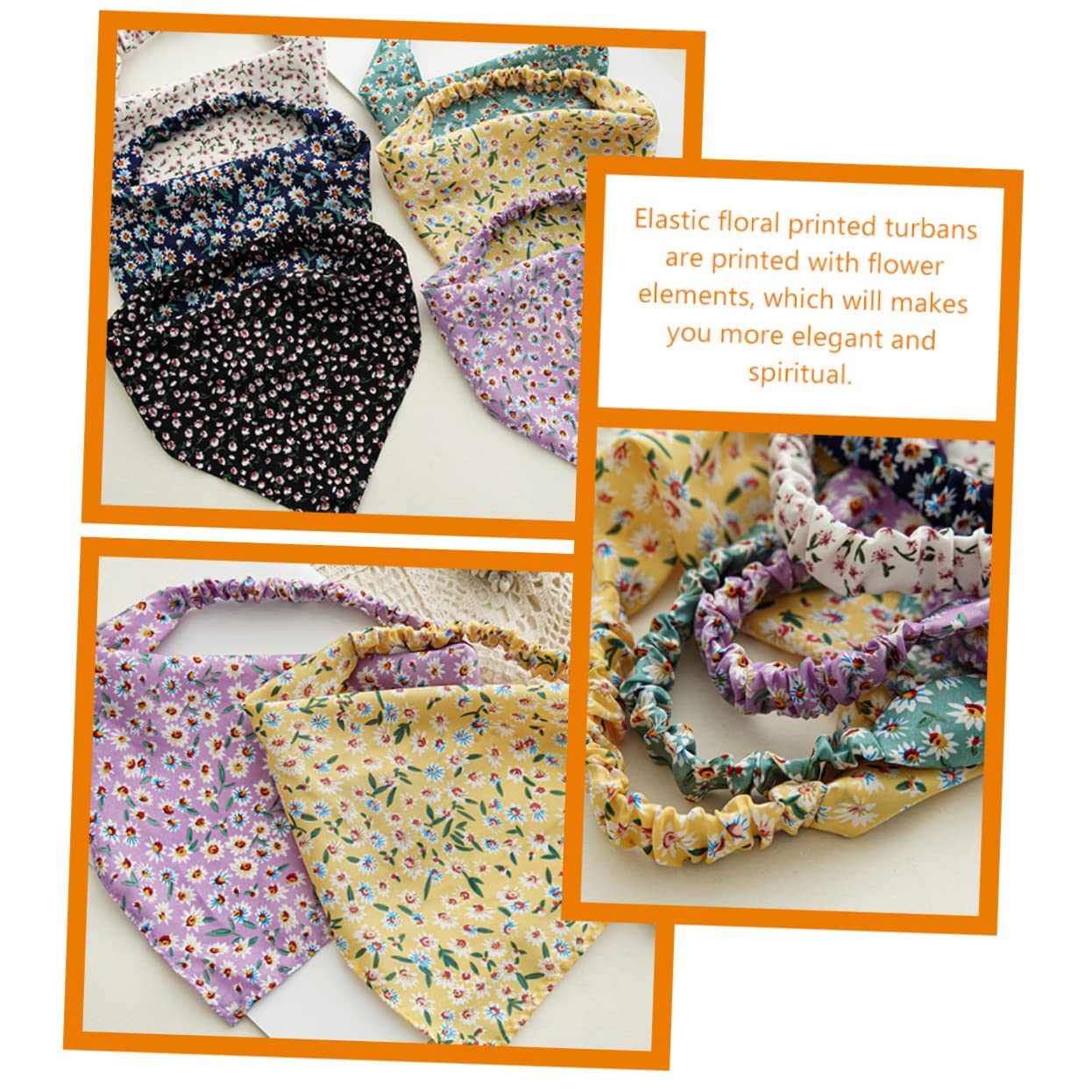 MAGICLULU 4 Sets Elegantes Turban-stirnband Mit Blumenmuster Für Damen Haarbandana Für Teenager Und Erwachsene 6 Stück X 4
