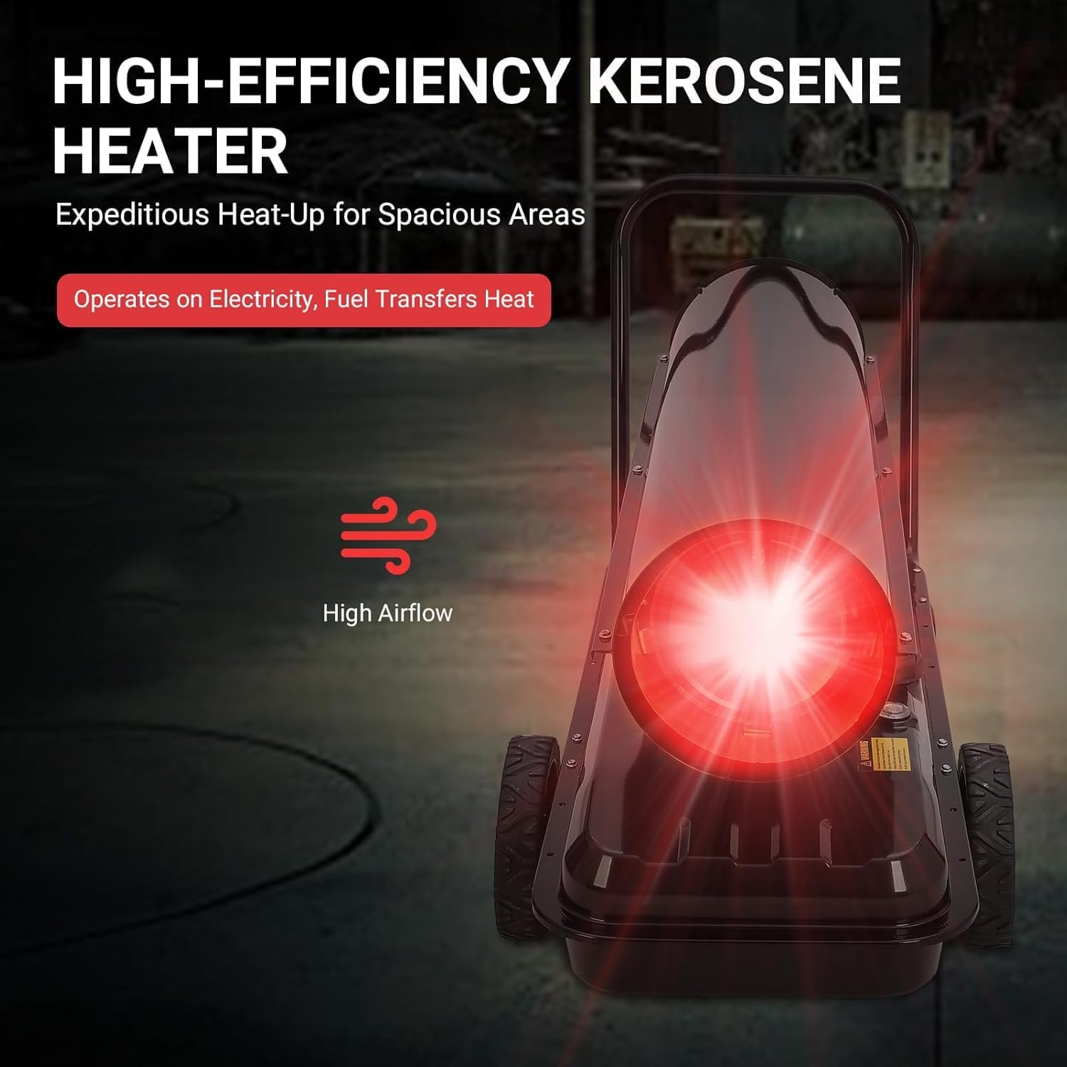 Diesel Heater, 30KW Air Kerosene Heater, 38L Kerosene Heater with Thermostat Control, Portable Air Heater for Workshops, Industrial Environments, Garage, Farm, Indoor and Outdoor Spaces