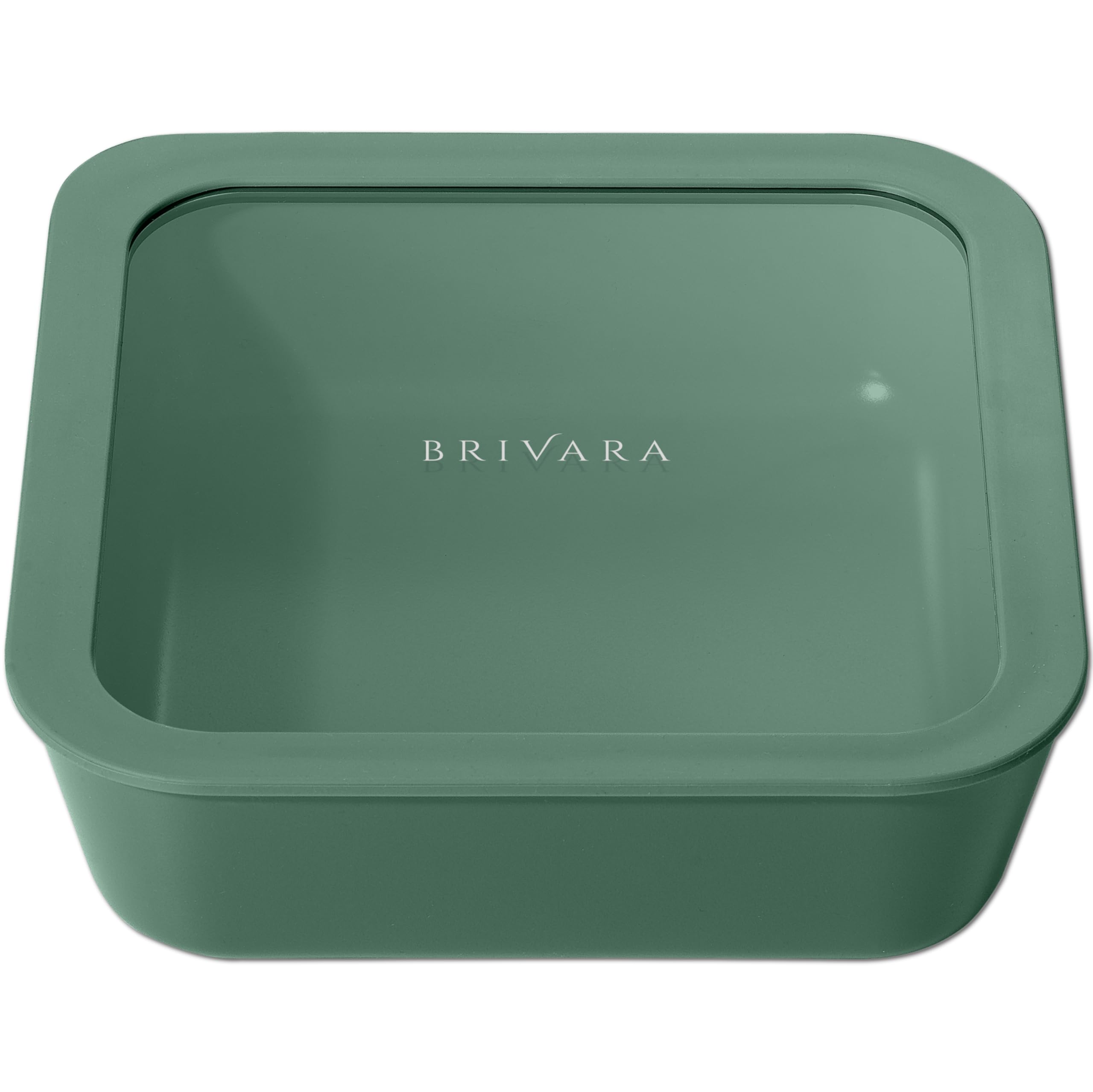 Glass Food Storage Container &amp; Lid, 8-Cup Square, Pine